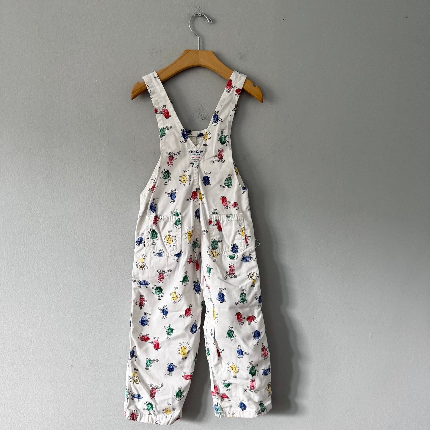 Vintage Oshkosh / White overalls / 3Y