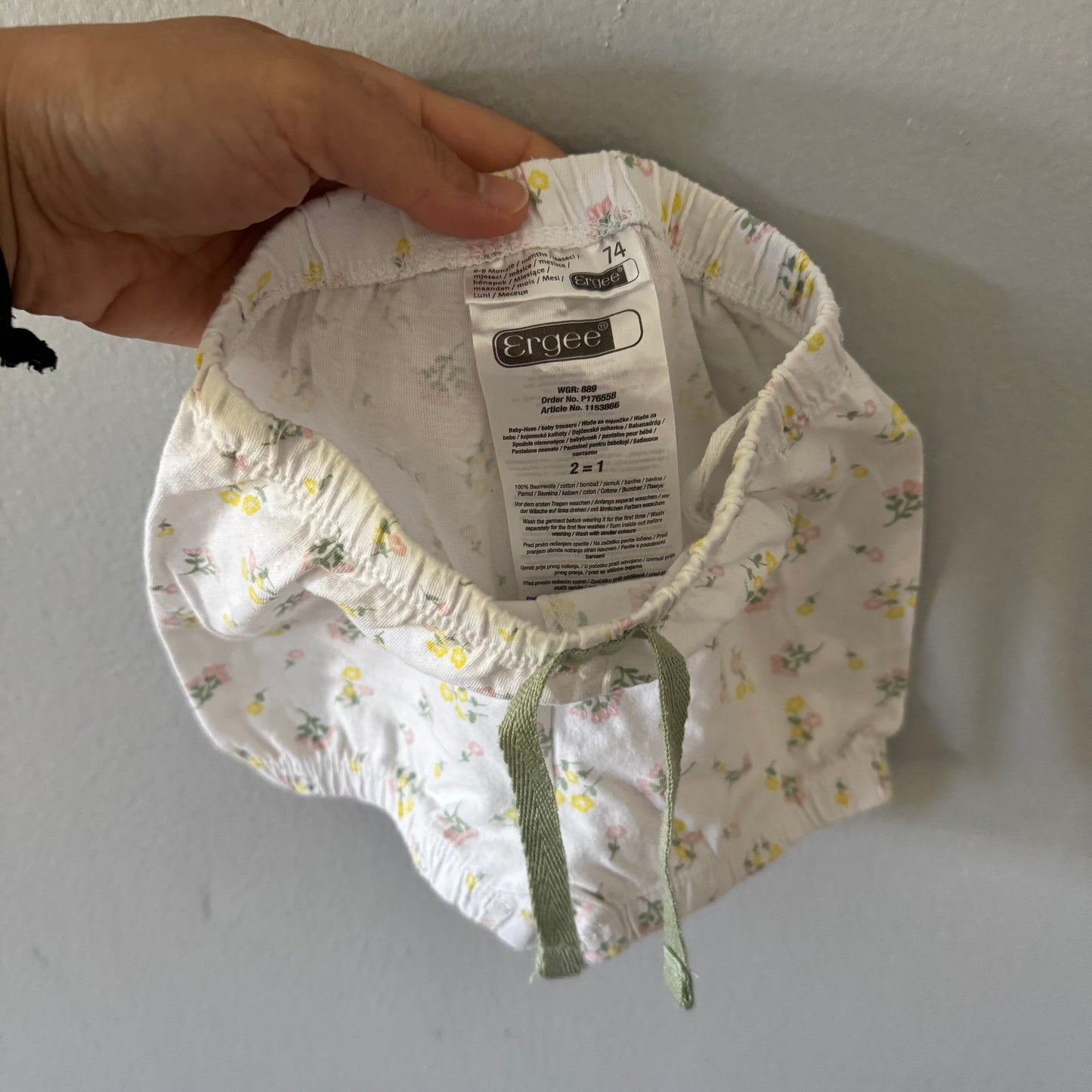 Ergee / Cotton shorts x 2 / 74(3-6M)