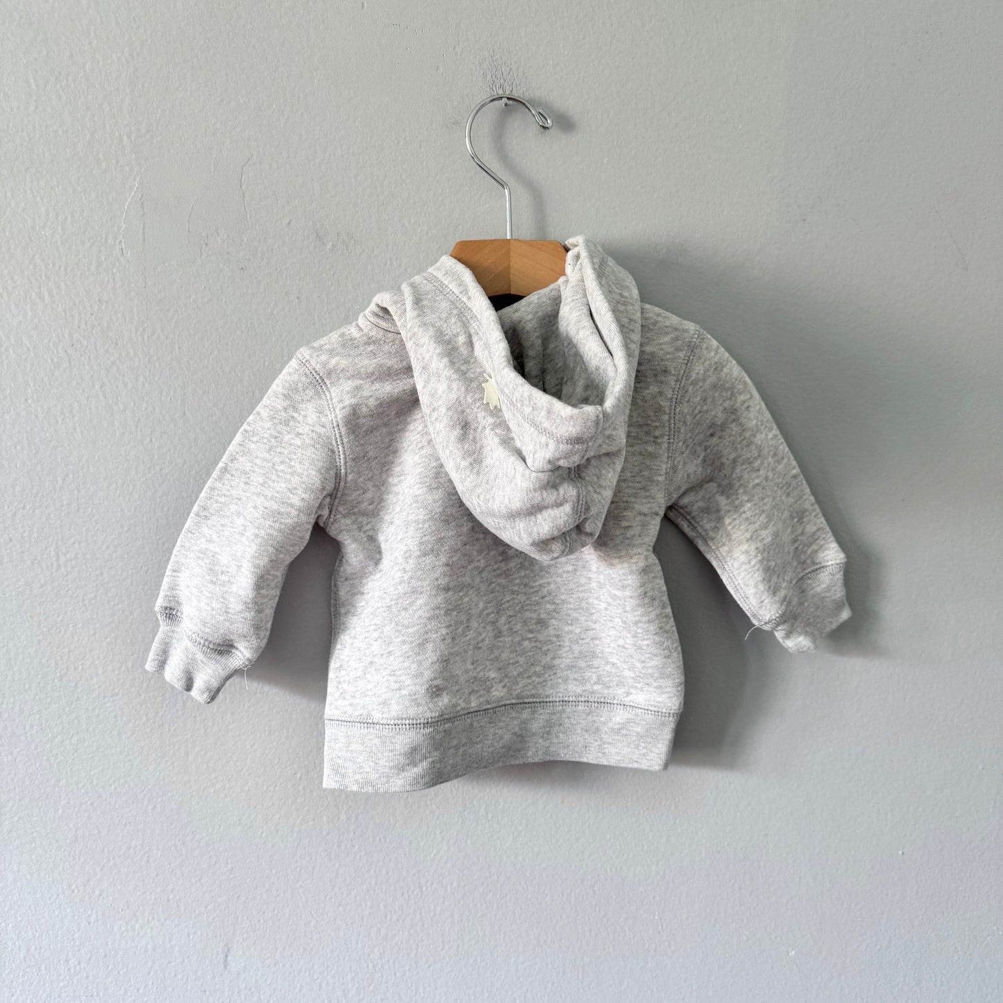Roots / Light grey zip up hoodie / 3-6M