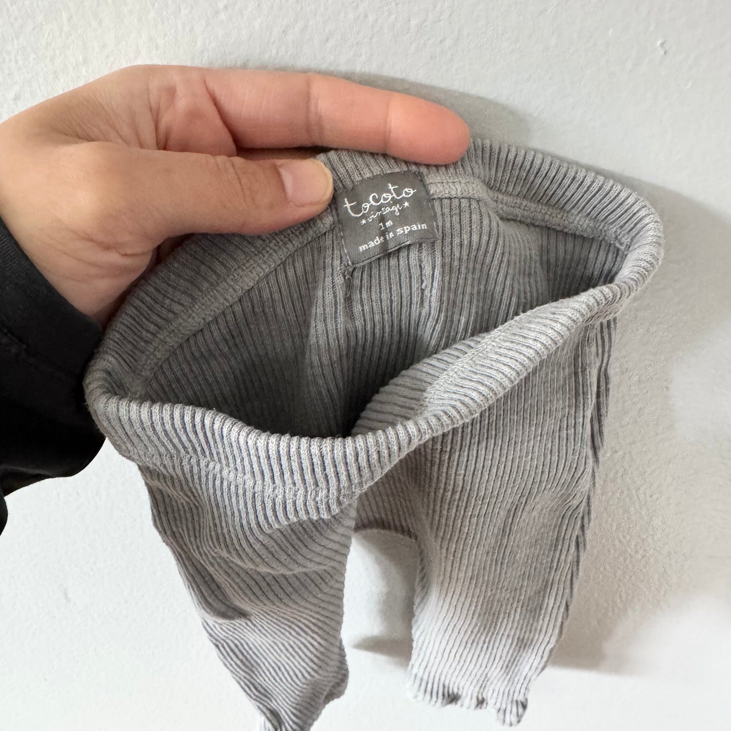 Tocoto / Light grey ribbed leggings / 1M