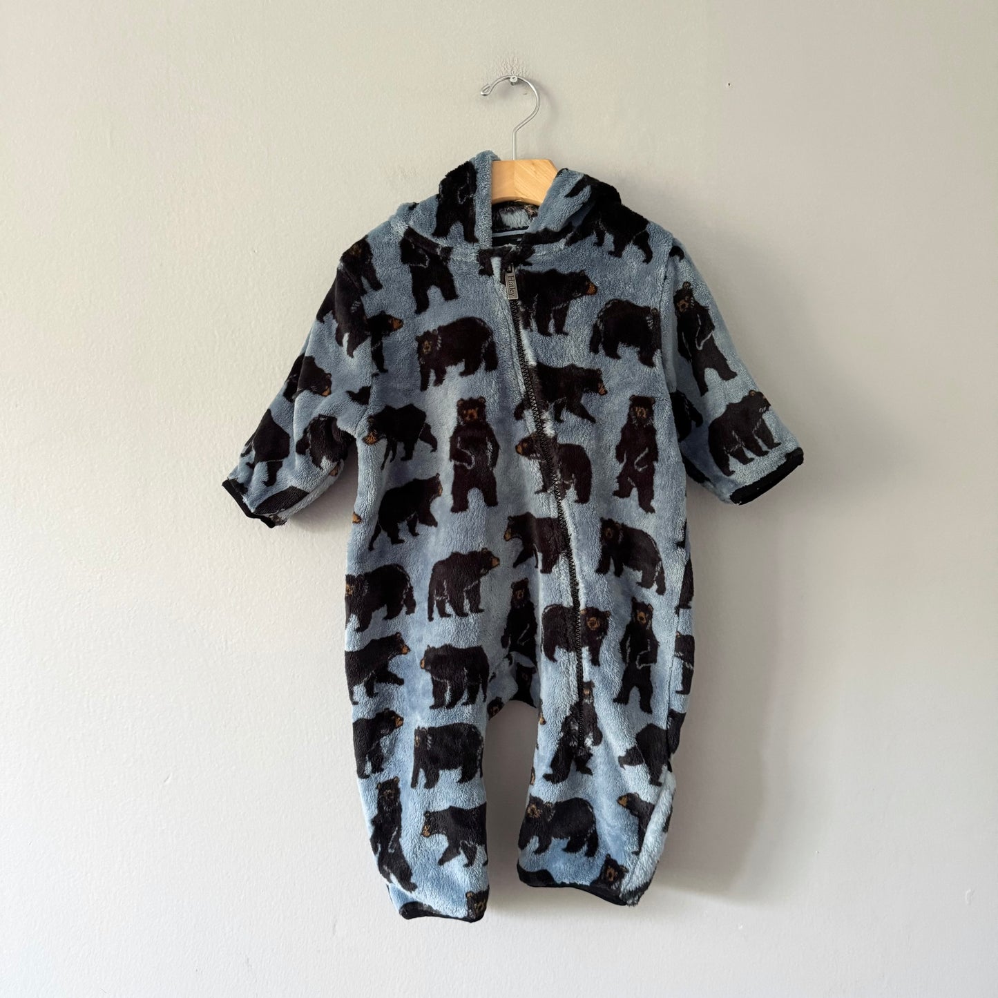 Hatley / Grey x bear sherpa bunting suit / 9-12M