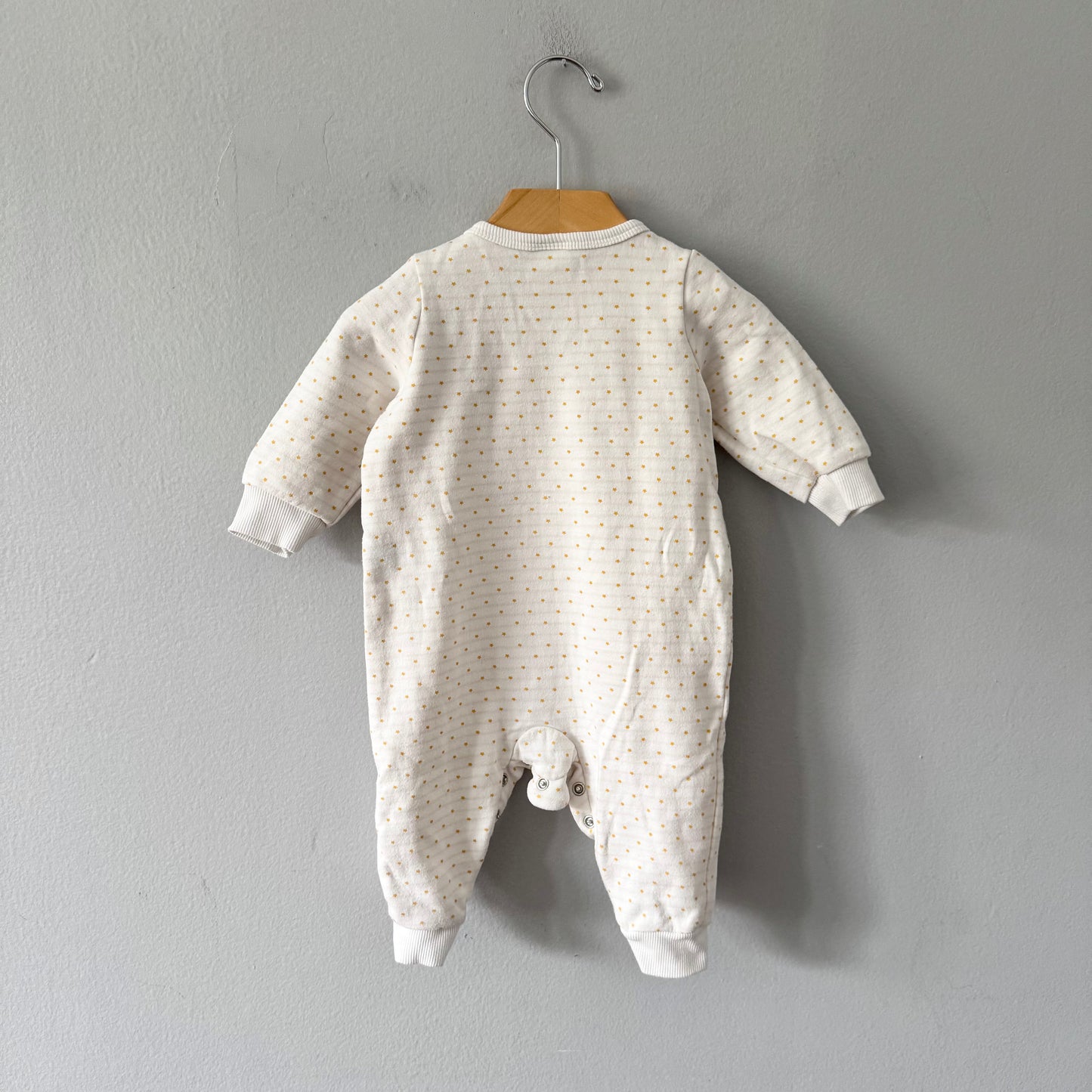 Seed / White x yellow rabbit romper / 3-6M