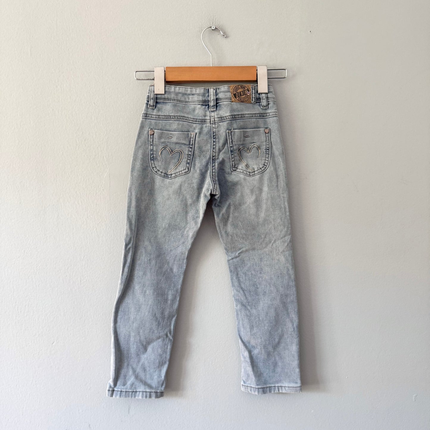 Souris Mini / Denim with flower embroidery / 5Y