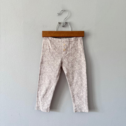 H&M / Light grey x floral leggings / 18-24M