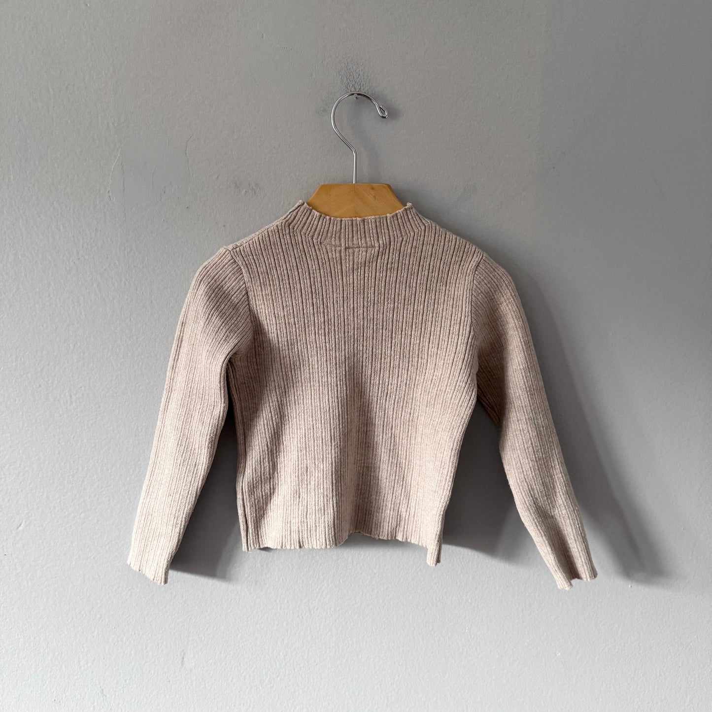 Zara / Beige ribbed knit top / 3-4Y