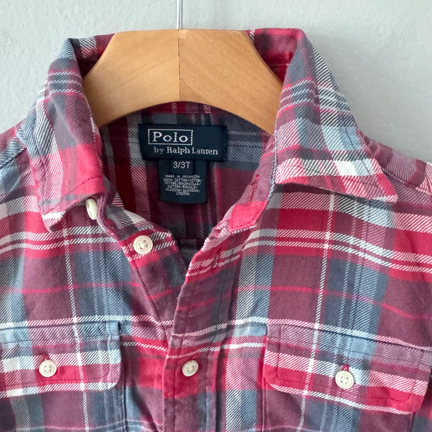 Polo Ralph Lauren / Red checked cotton shirt / 3Y