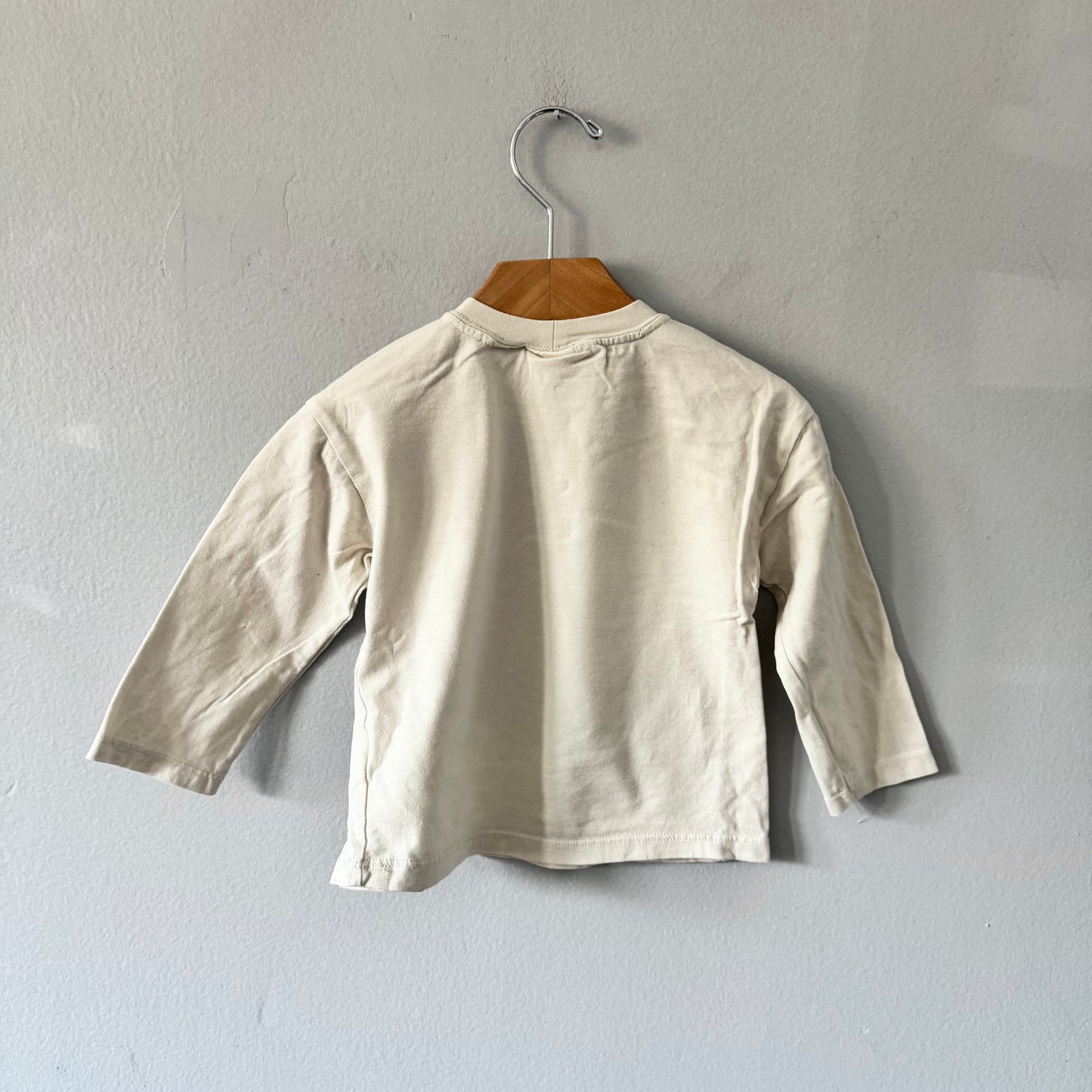Zara / Haut manches longues blanc bonne élasticité / 12-18M