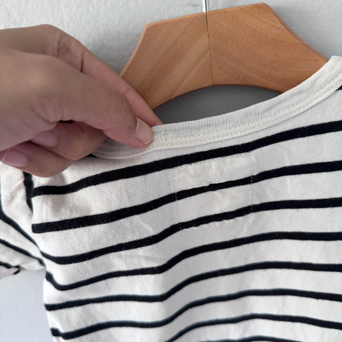 Mini mioche / White black stripe onesie / 6-12M