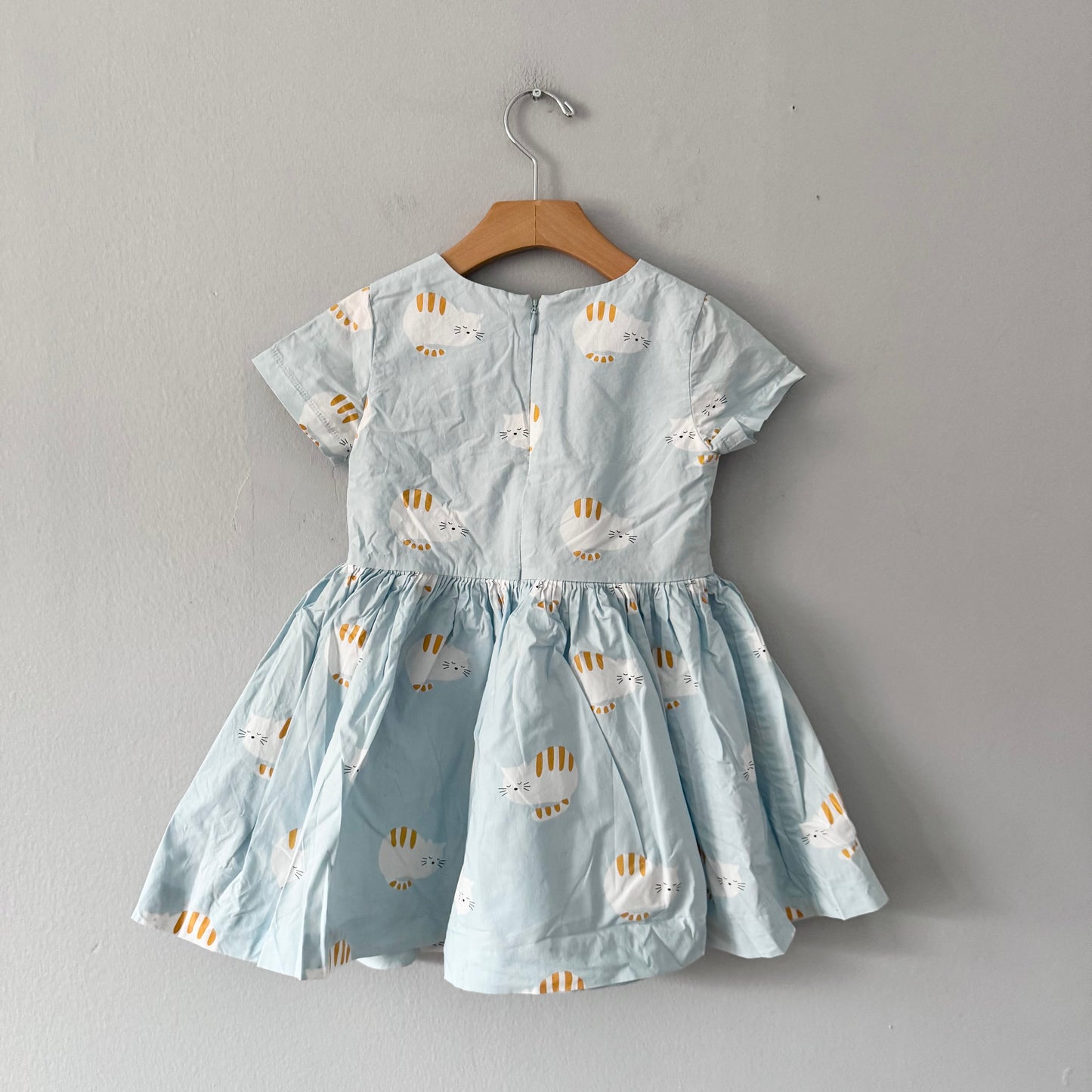 Jacadi / Light blue x cat dress / 4Y