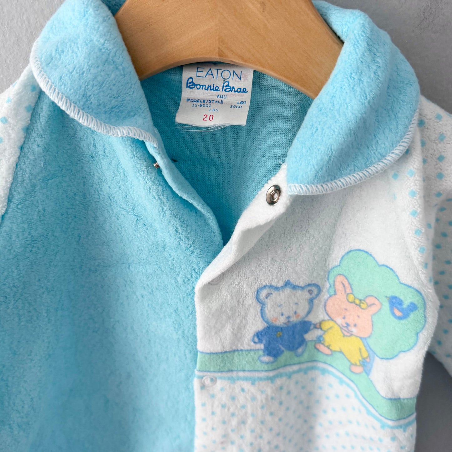 Vintage / Eaton fleece romper / 20lbs