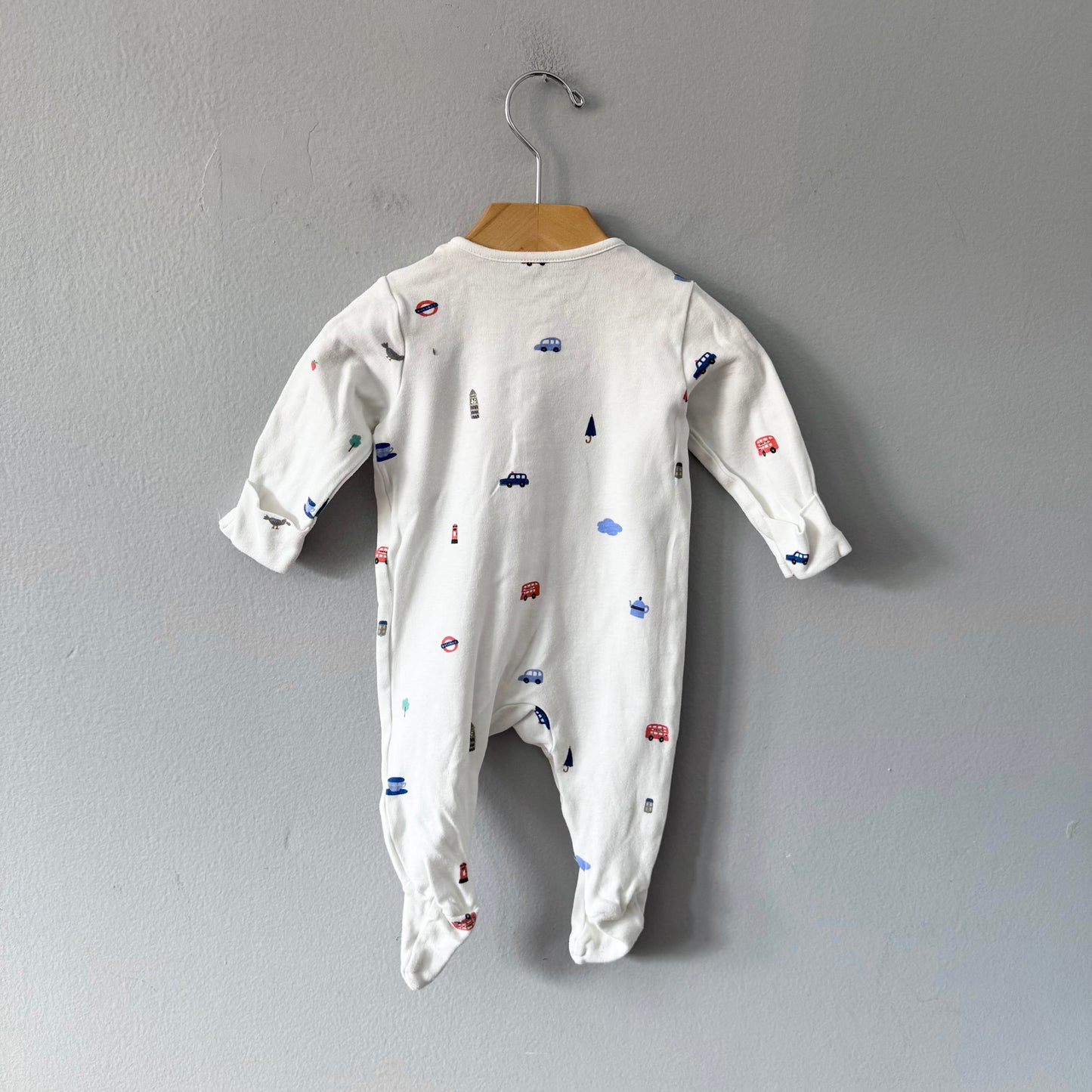 M&S / White romper / 3-6M