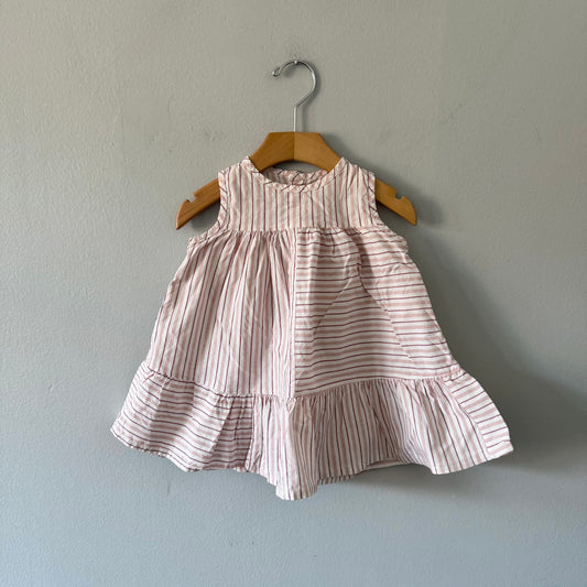 1+ in the family / White x pink stripe tank dress / 12M