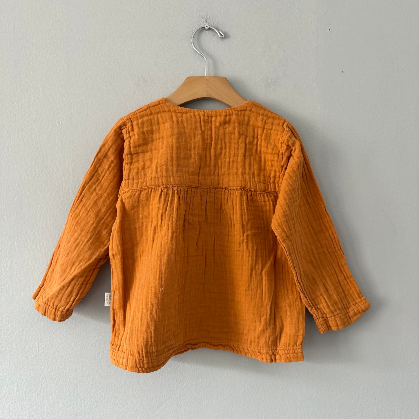 Poudre Organic / Orange muslin long sleeve / 3Y