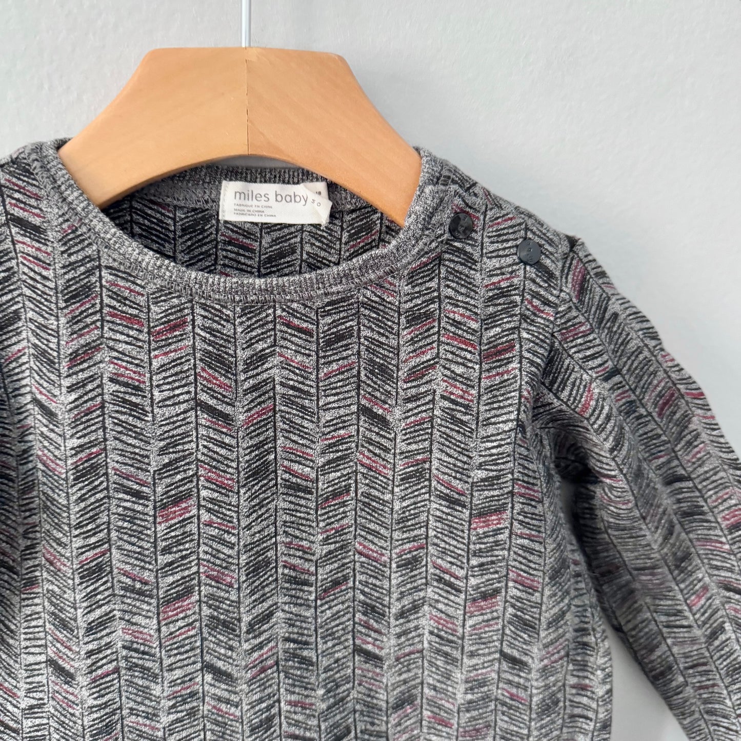 Miles baby / Dark grey crew dress / 18M