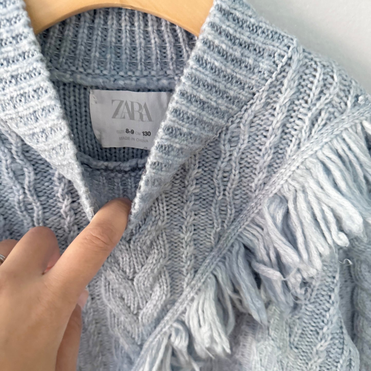 Zara / Light blue knit dress / 8-9Y