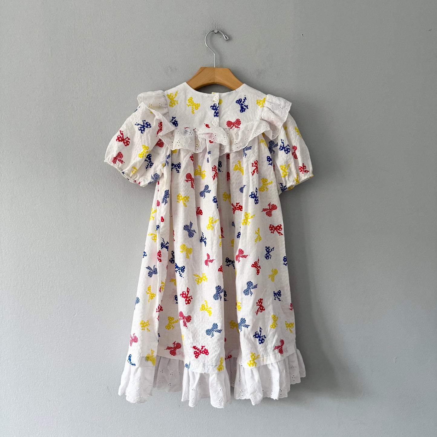 Vintage / White ribbon dress / 6Y
