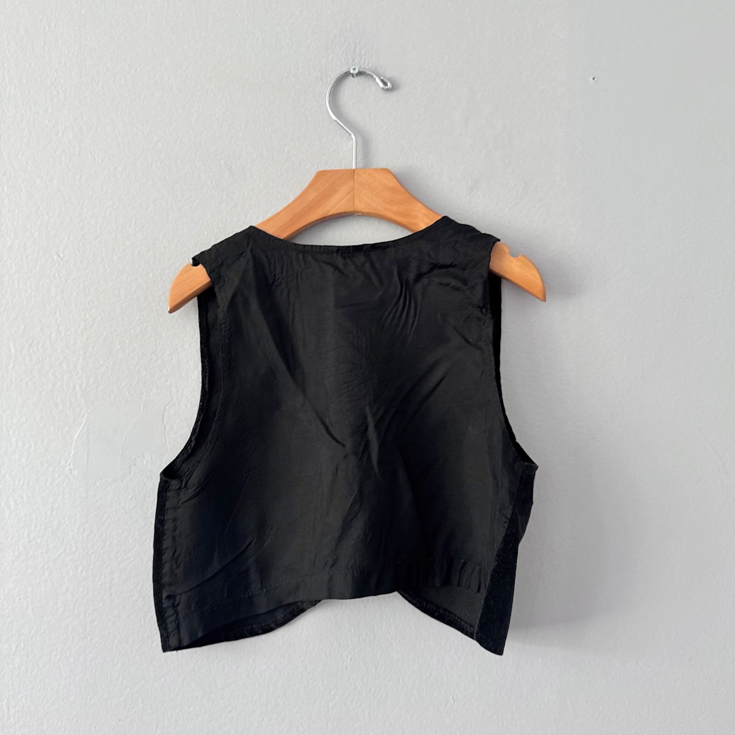 Vintage Sears / Black velour vest / 6Y(Fits 3Y+)