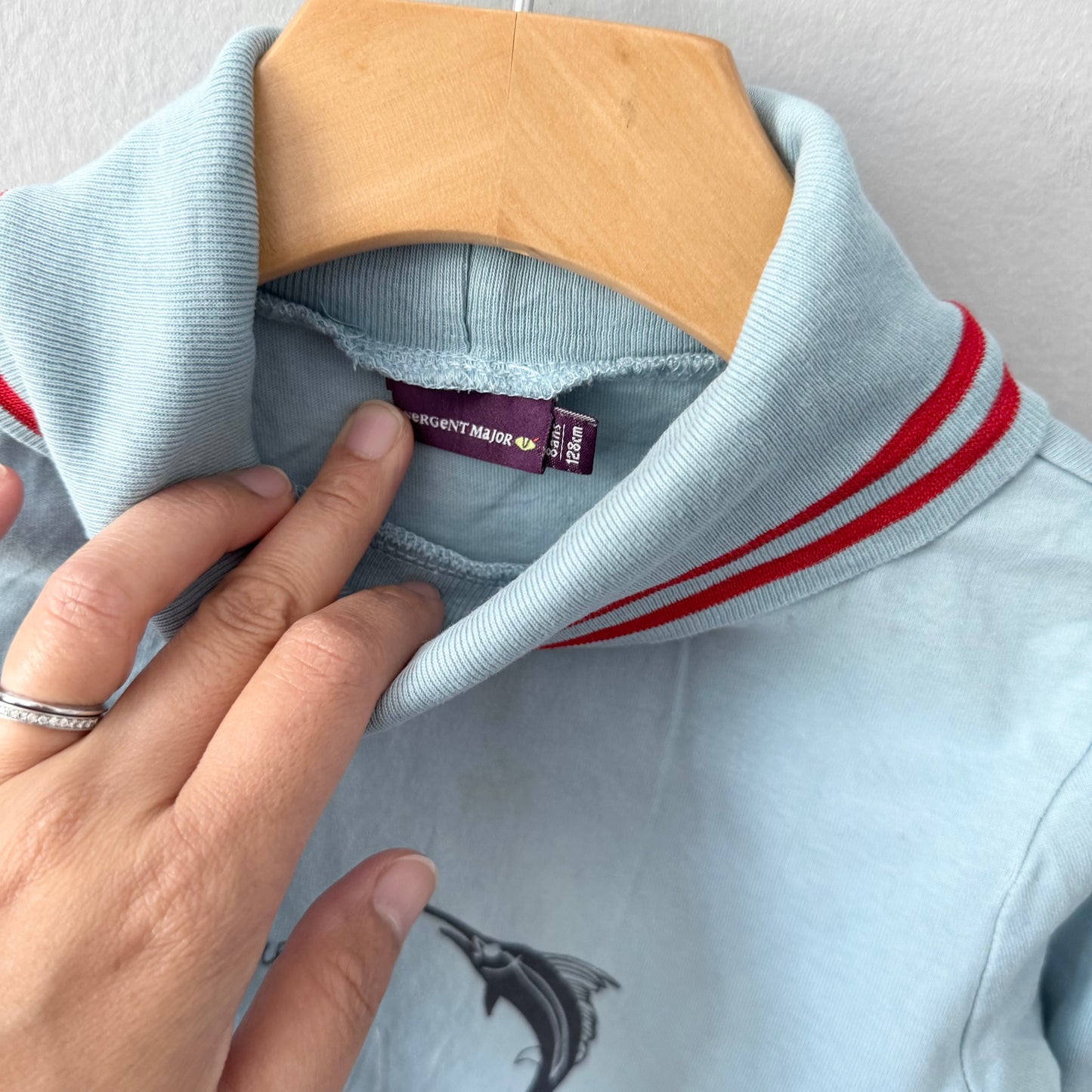 Sergent Major / Light blue mock neck long sleeve / 8Y