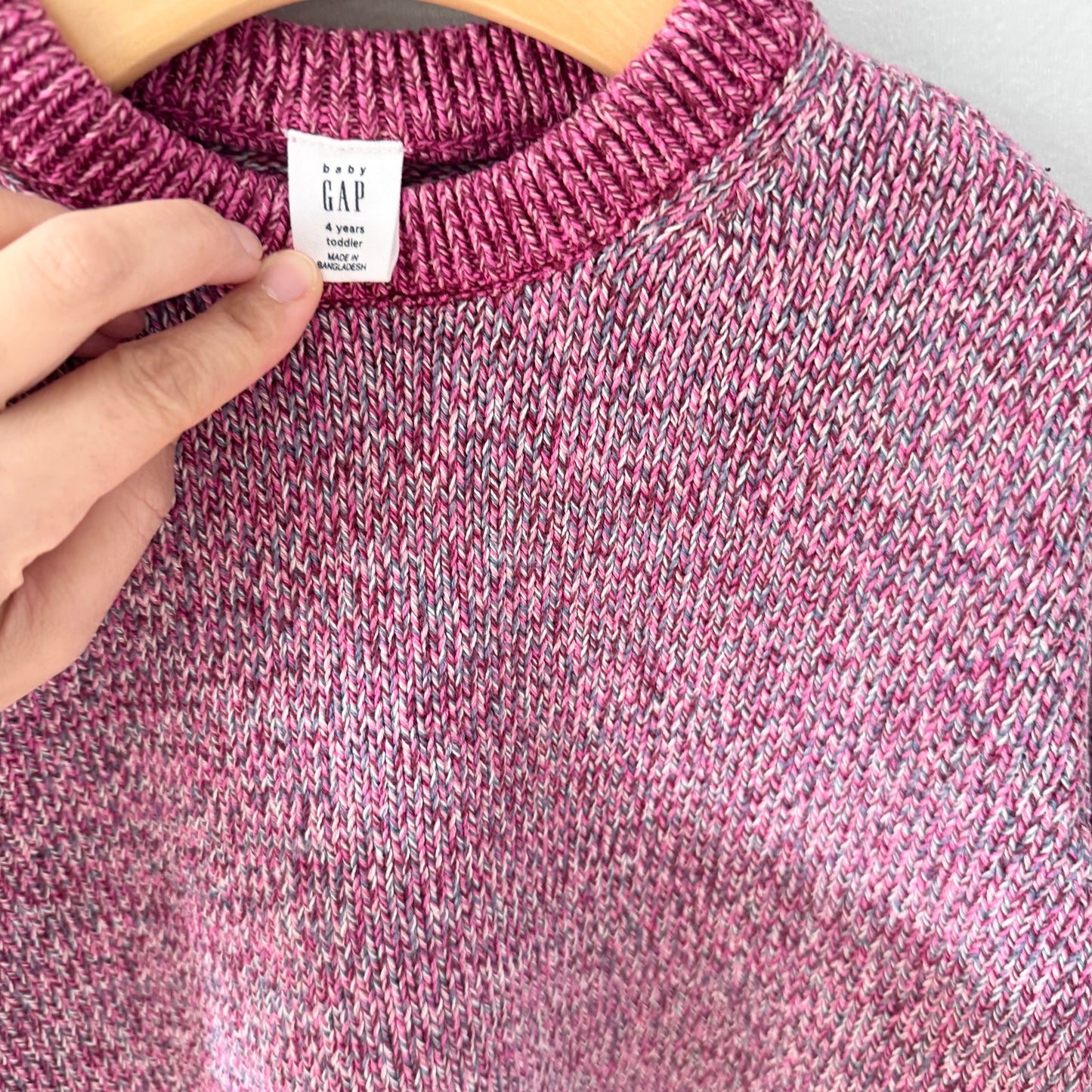 Gap / Pink cotton knit pullover / 4Y