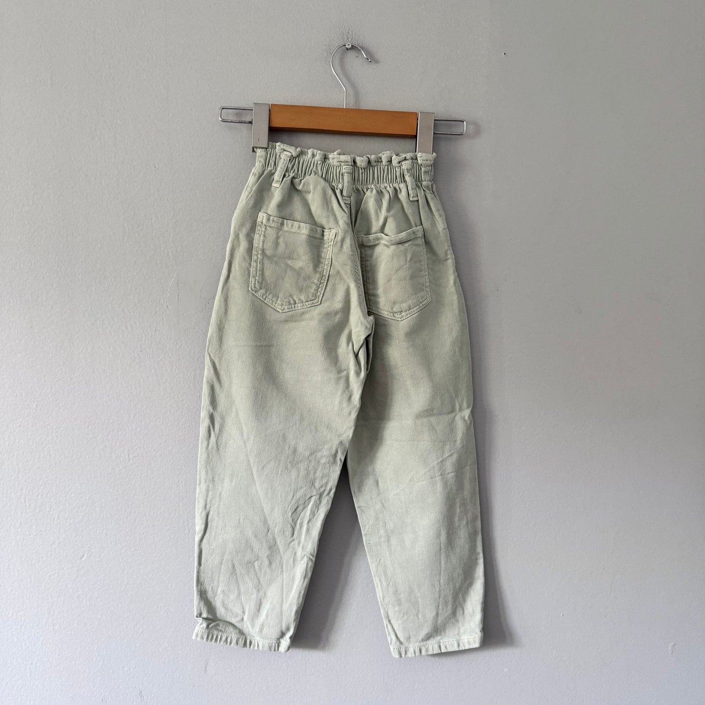 Zara / Light green paper bag denim / 6Y