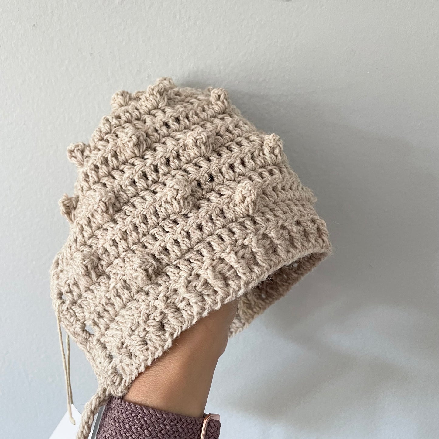 tetote / Llama wool mix bonnet / 3-6M