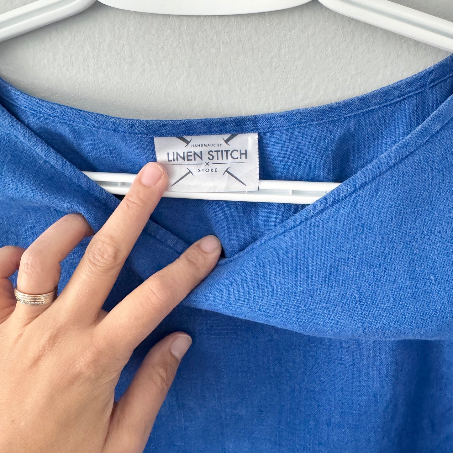 Linen Stitch Store / Blue linen dress / Women