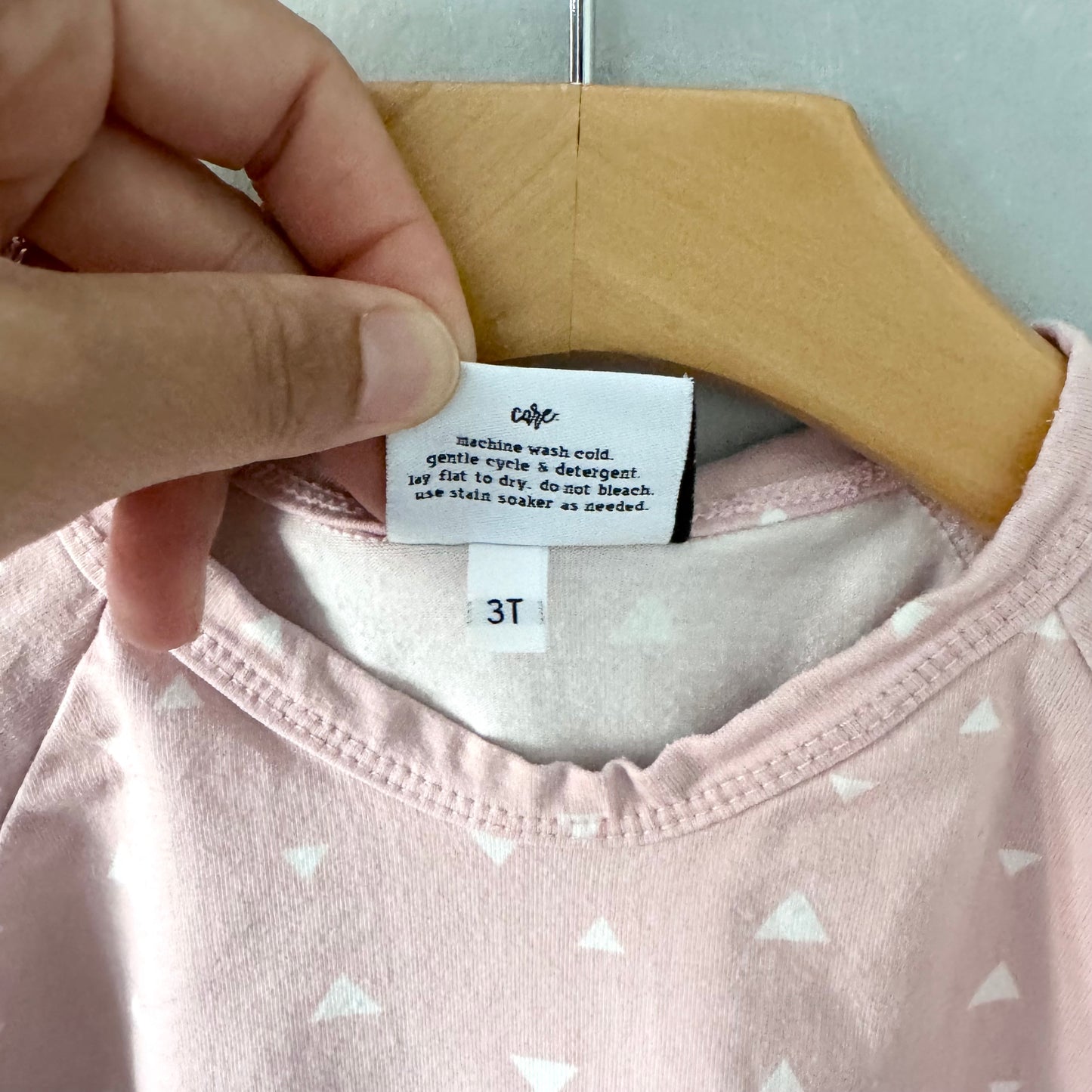 Faction + Three co. / Light pink x triangle long sleeve / 3T