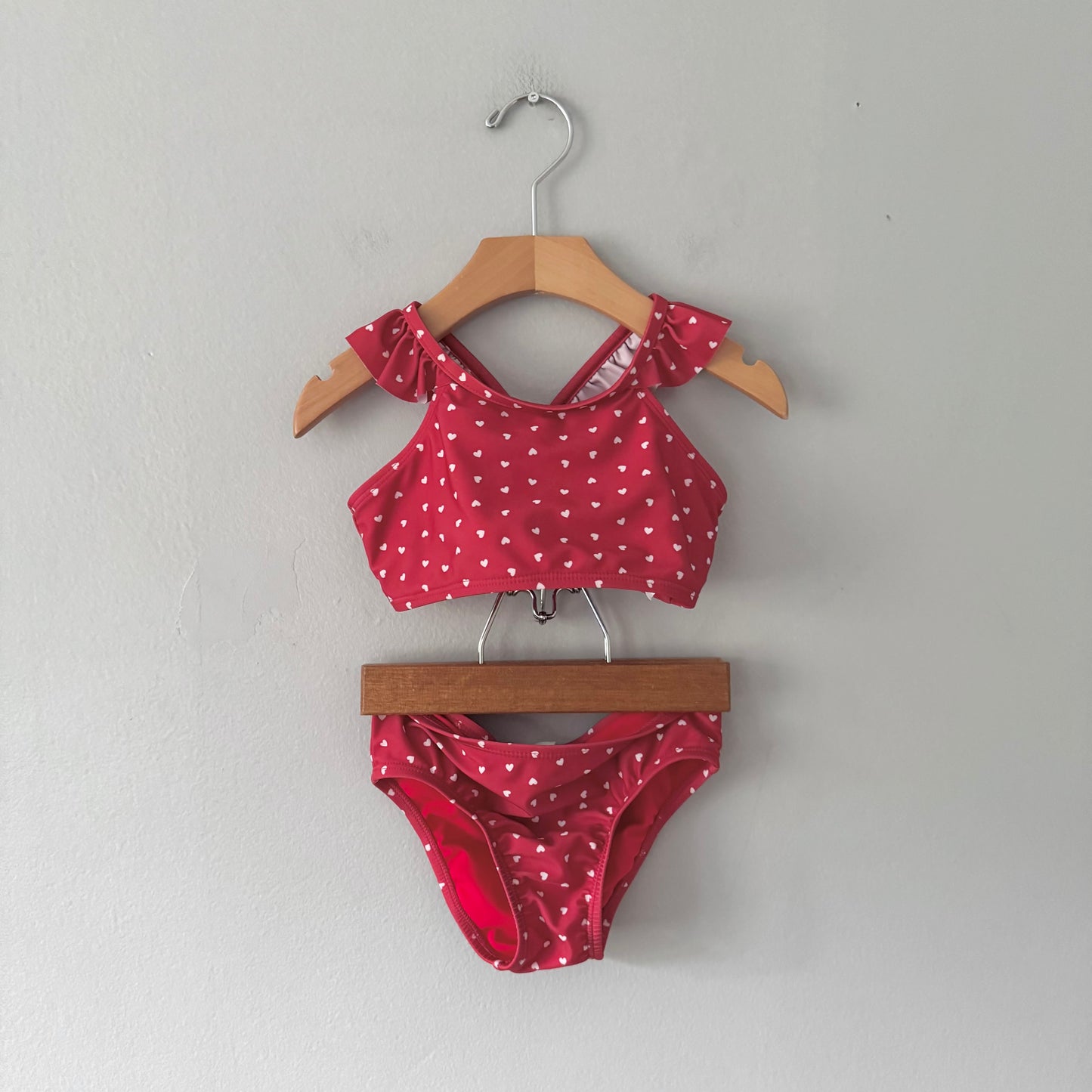 Gap / Red x hearts bikini set / 4Y