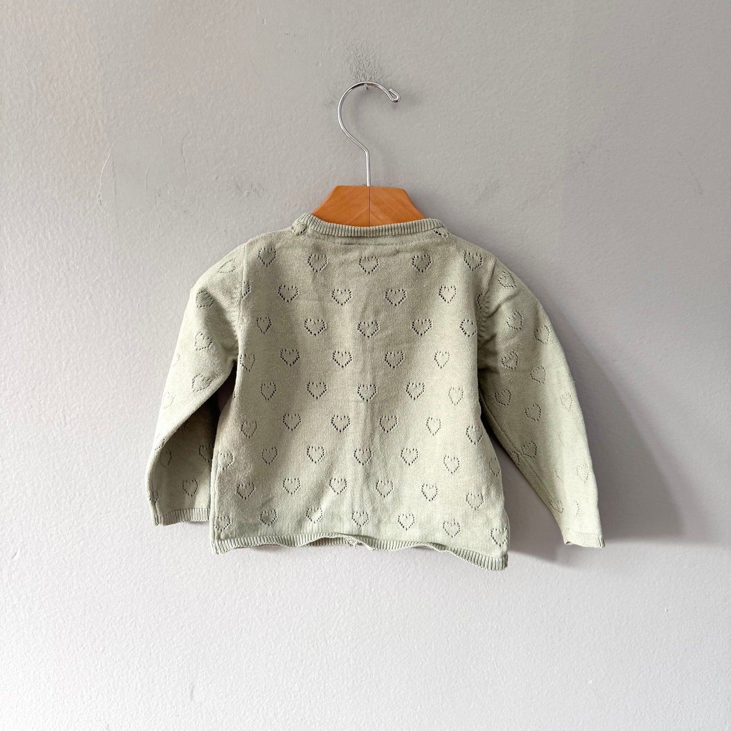Ergee / Smokey green heart cotton cardigan / 3-6M(68)