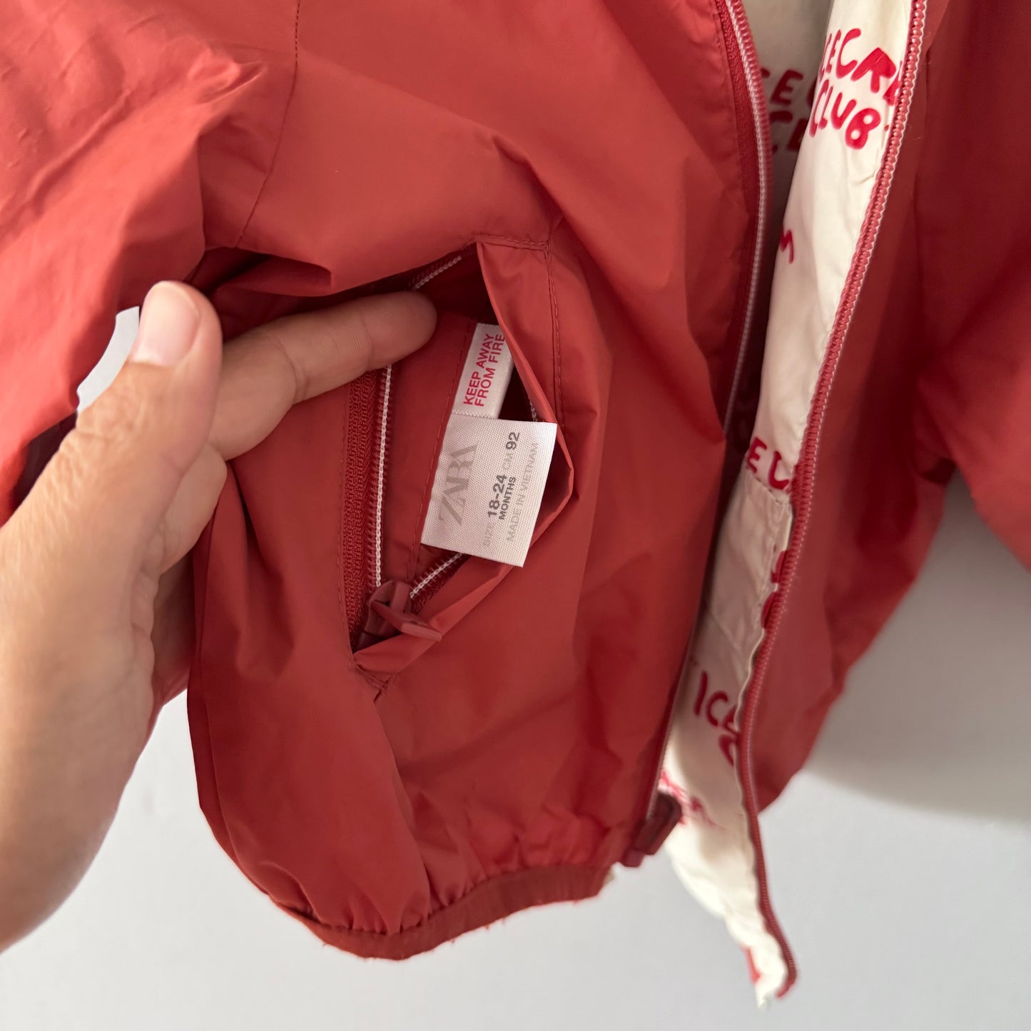 Zara / Orange reversible windbreaker / 18-24M