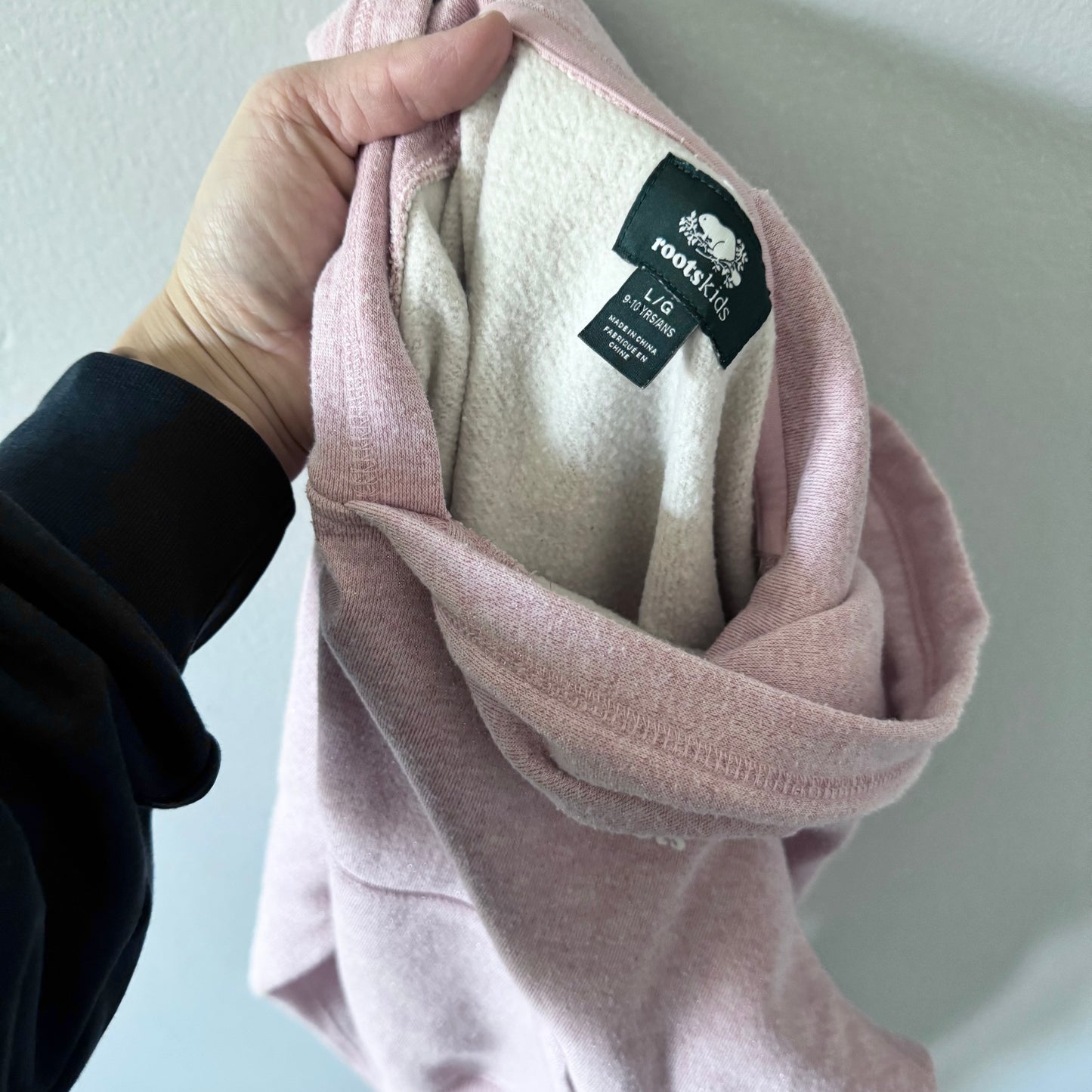 Roots / Sweat à capuche rose scintillant / 9-10 ans