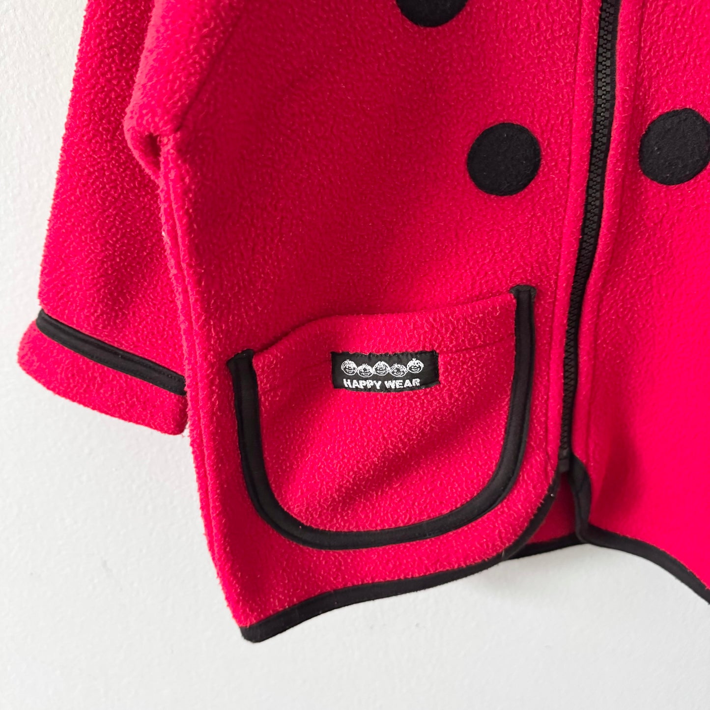 Little Things by Anna / Red ladybug fleece jacket / 4-5Y