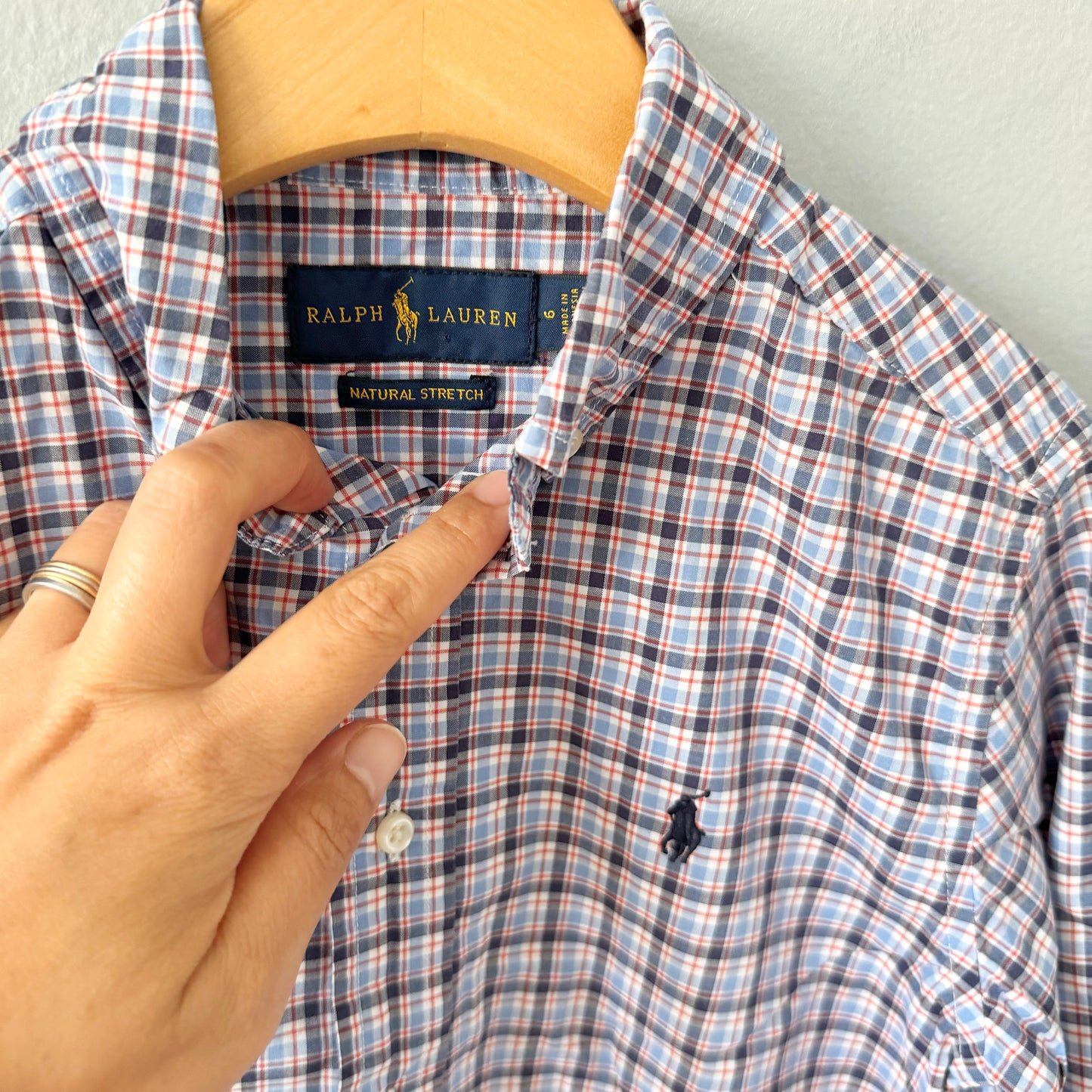 Polo / Checked dress shirt / 6Y