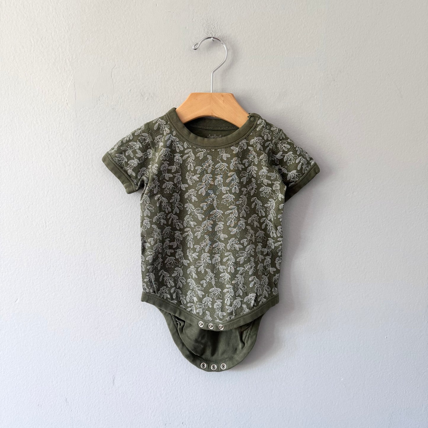 Sapling / Dark green short sleeve onesie / 12-18M