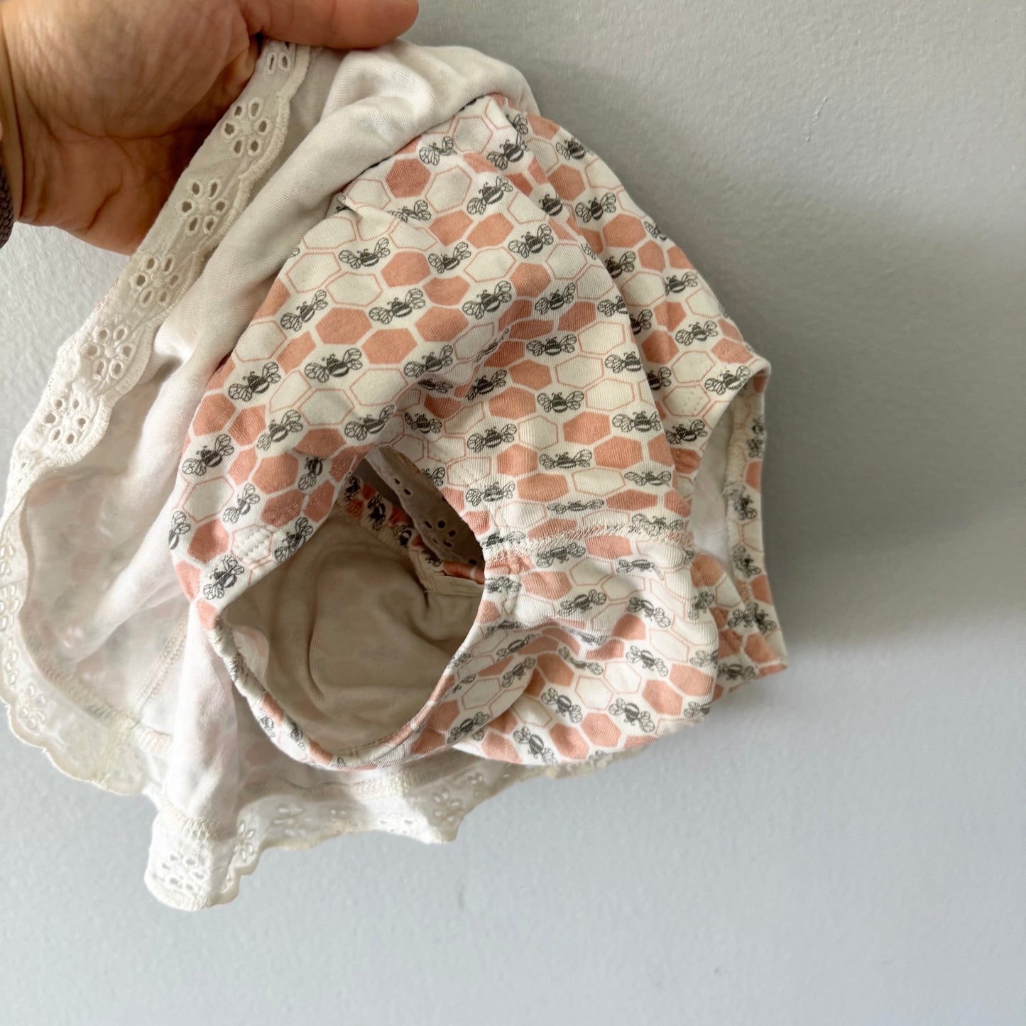 Sapling / White x orange bloomer with skirt / 1Y