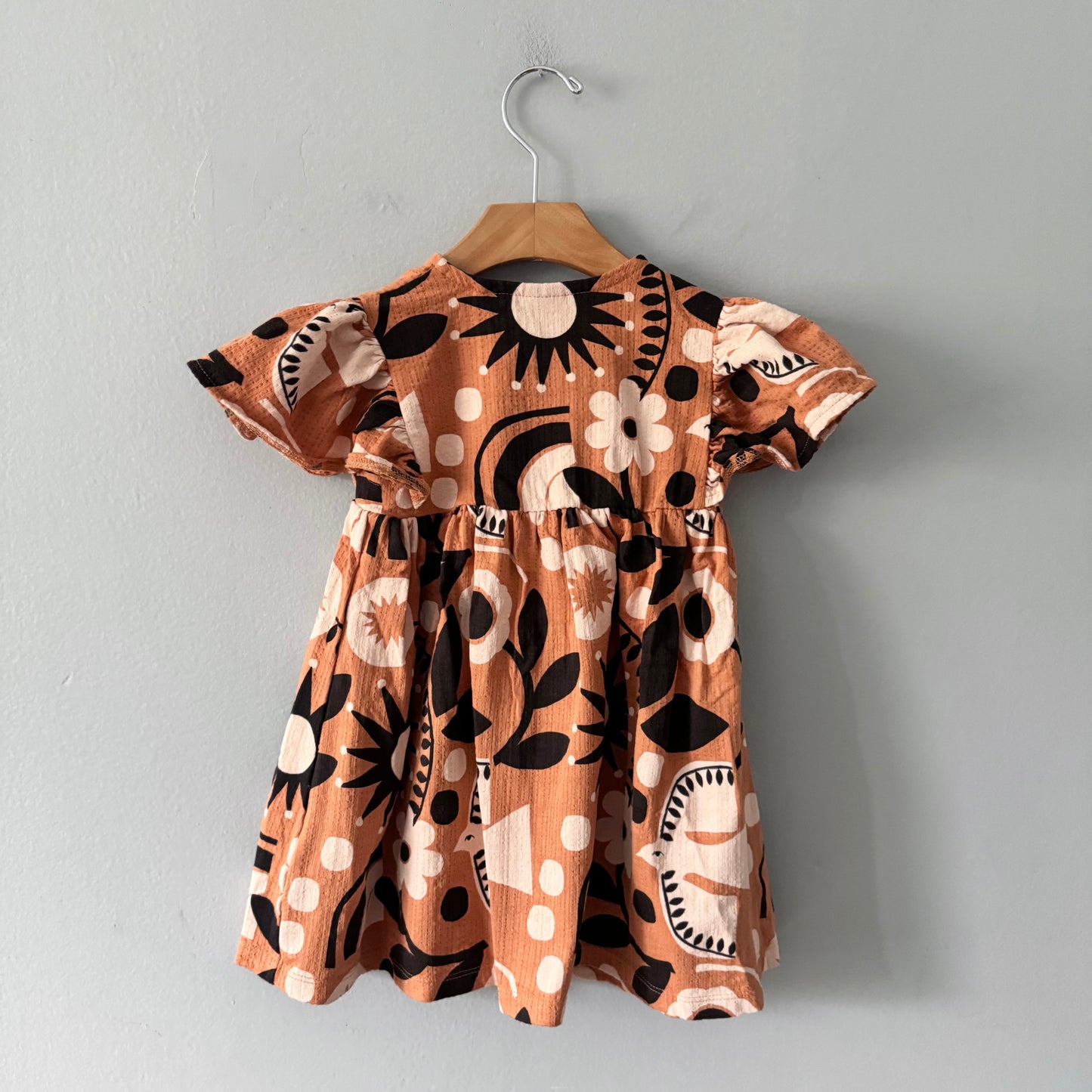 Next / Orange x floral short sleeve dress / 18-24M