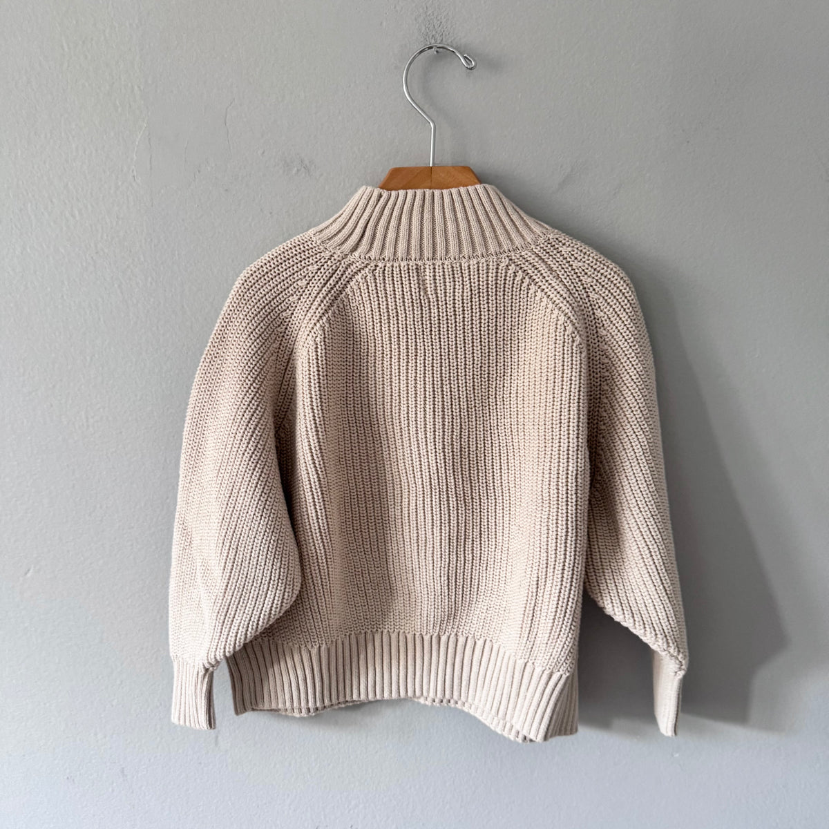 Never/Not / Ivory ribbed cotton knit pullover / 4Y