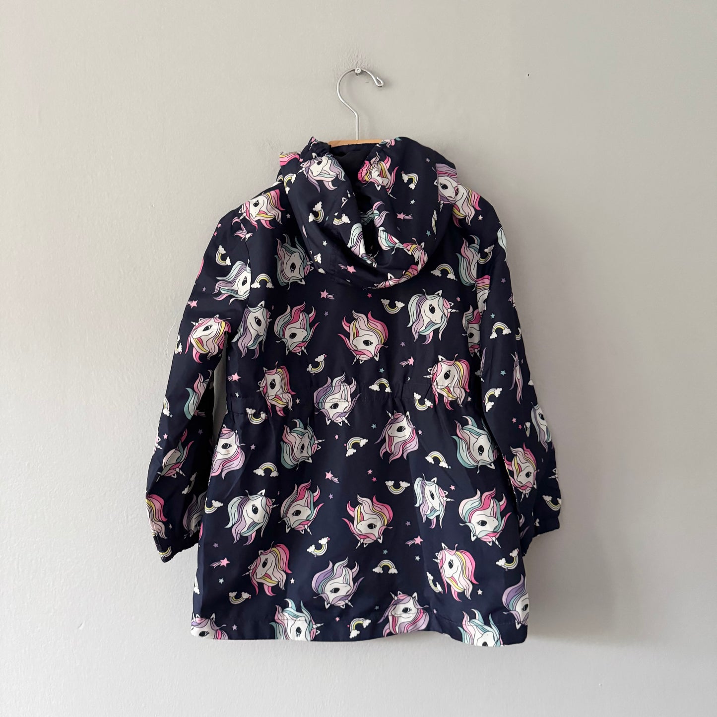 H&M / Navy x unicorn windbreaker / 4-5Y