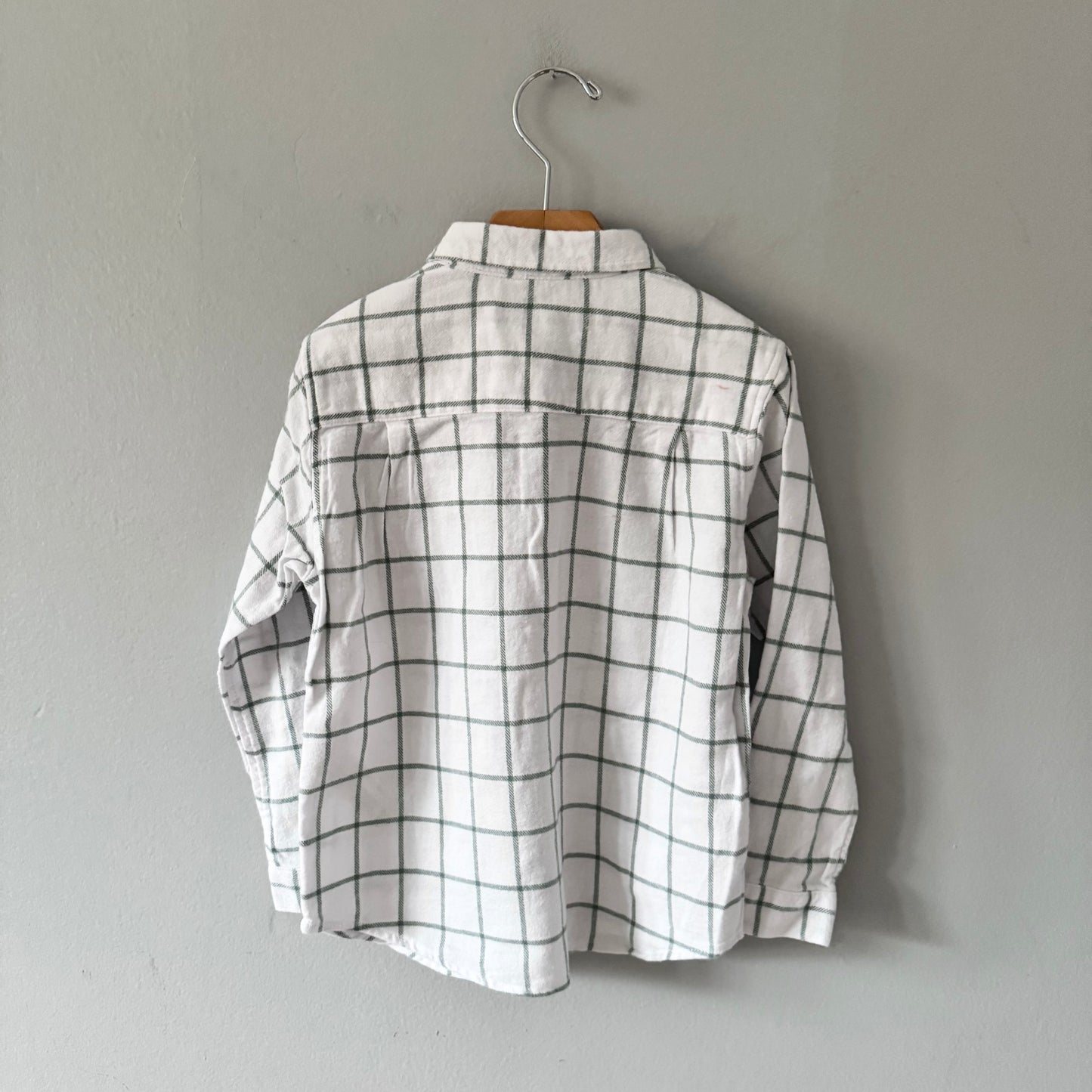 Zara / Chemise en flanelle à carreaux blanc et vert / 4-5 ans - Neuve avec étiquette