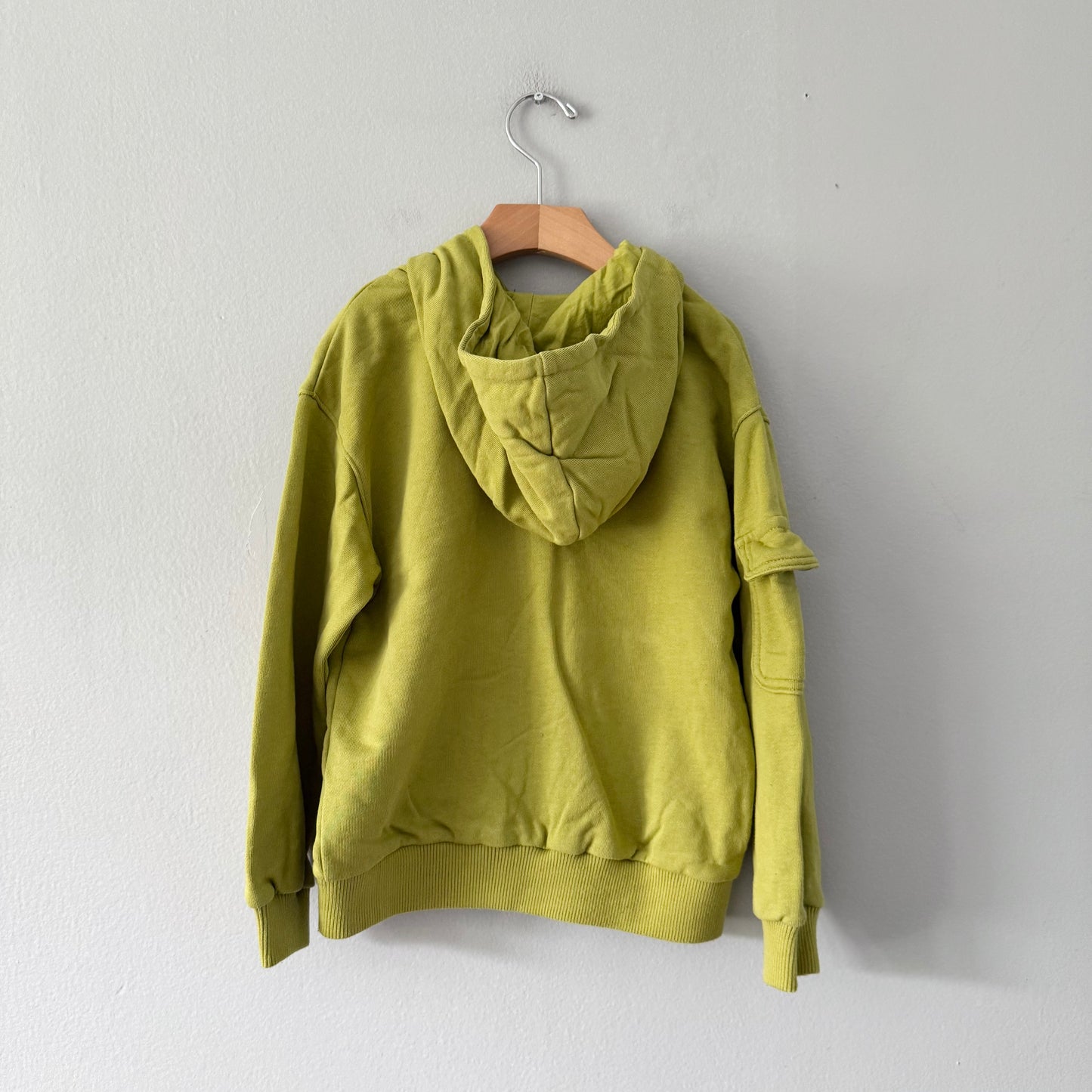 H&M / Yellow green zip up hoodie / 4-6Y