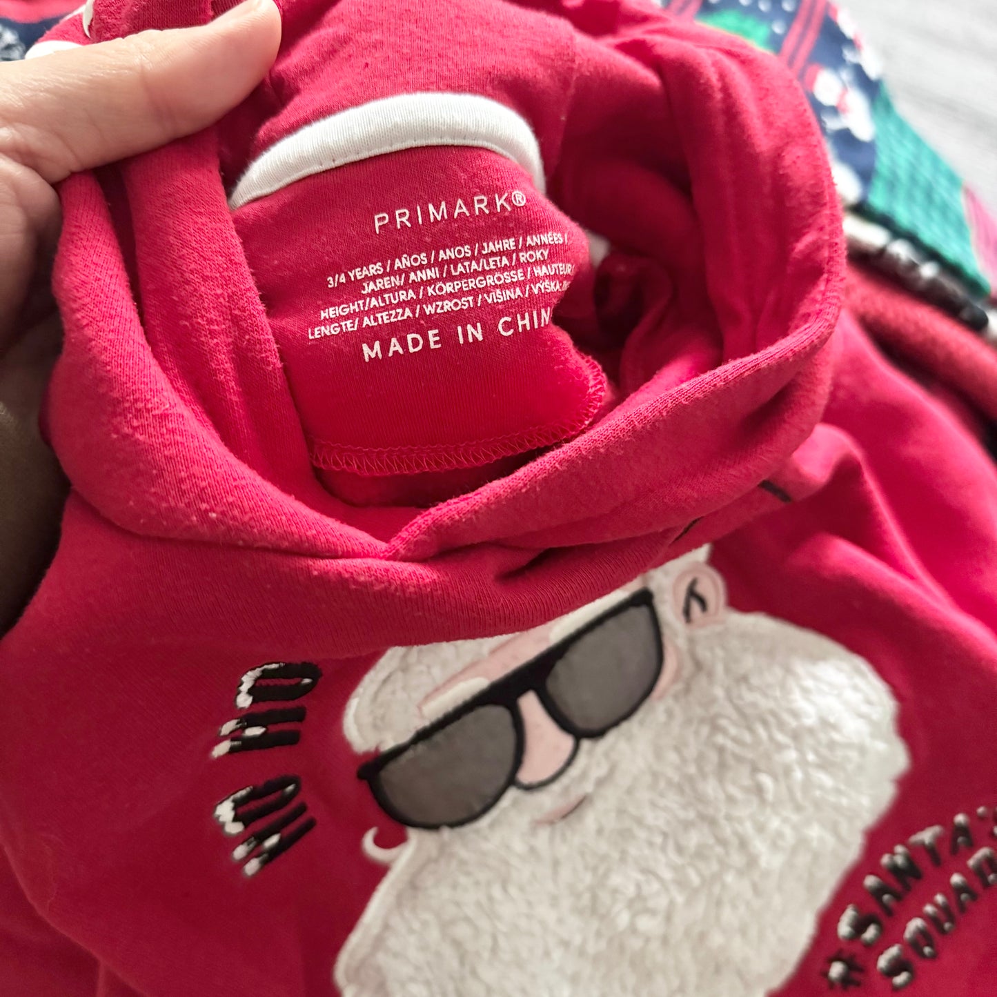 Primark / Santa squad hoodie / 3-4Y