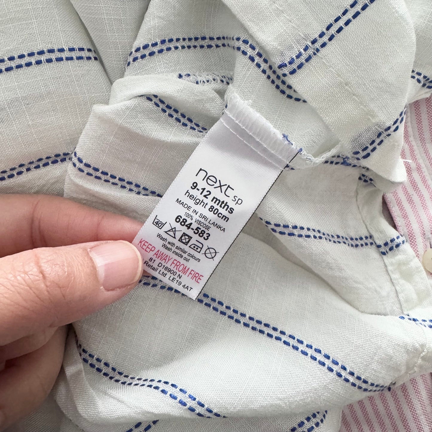 Next / White viscose dress / 9-12M