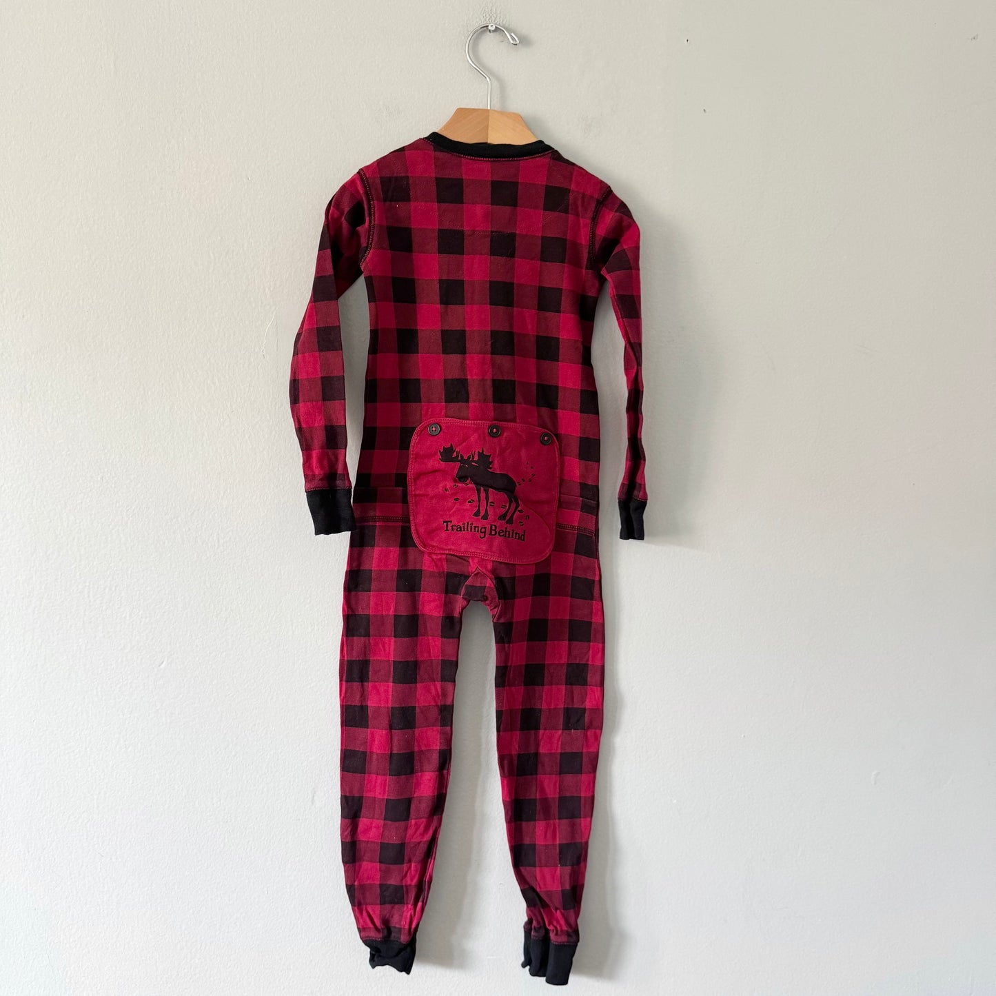 Little Blue House / Red x black plaid sleeper / 4Y