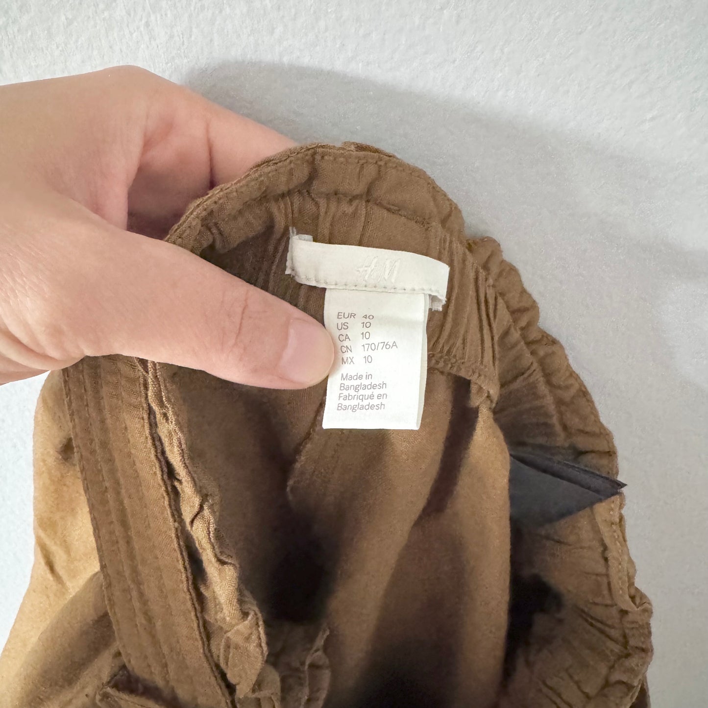 H&M / Brown linen x viscose pants / Women 10
