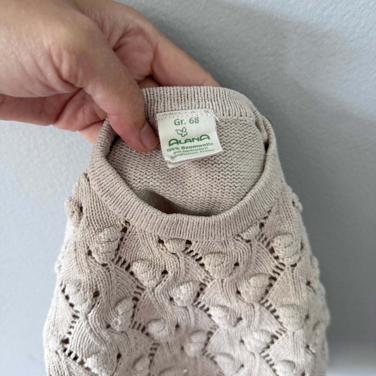 Alana / Organic cotton knit pullover / 3-6M