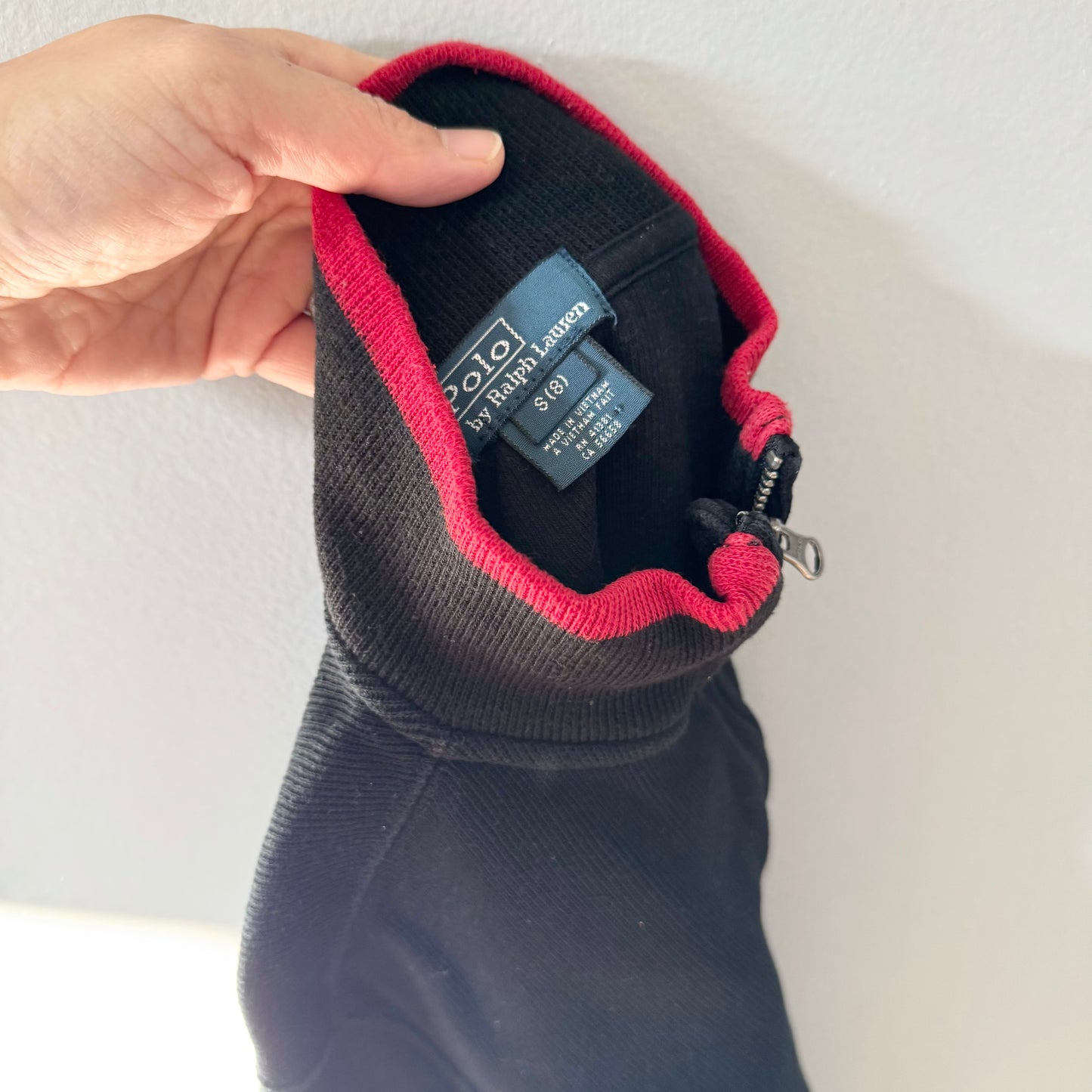 Polo Ralph Lauren / Black half zip up crew top / 8Y