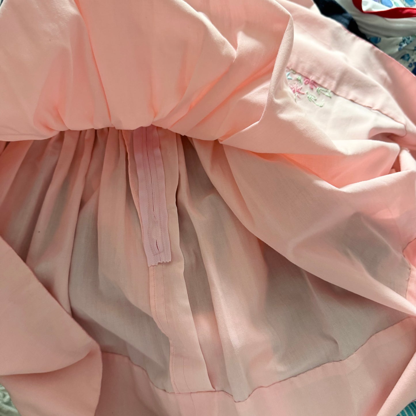 Vintage Handmade / Pink puff sleeves dress / 3-4Y