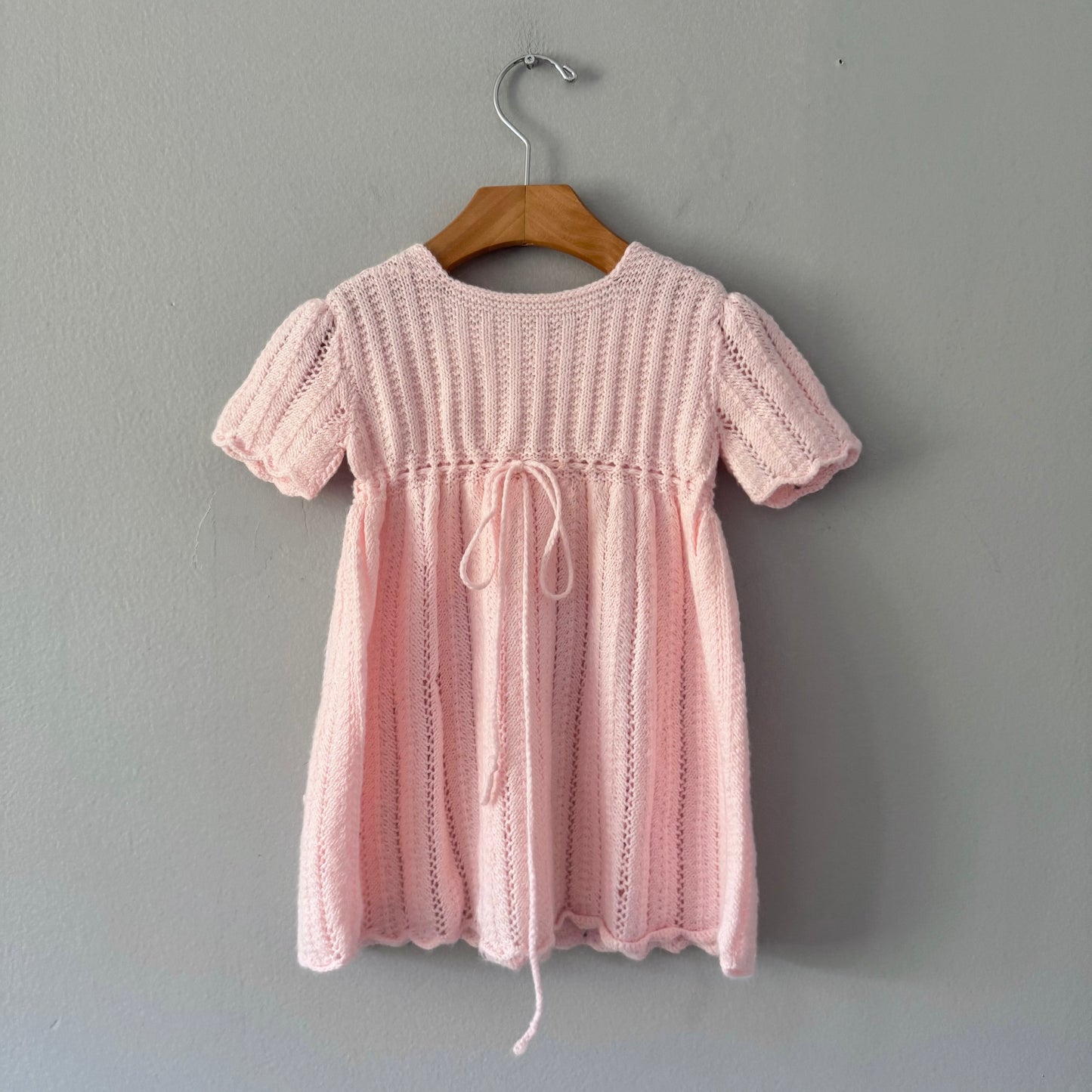 Handmade / Light pink knit dress / 2-3Y