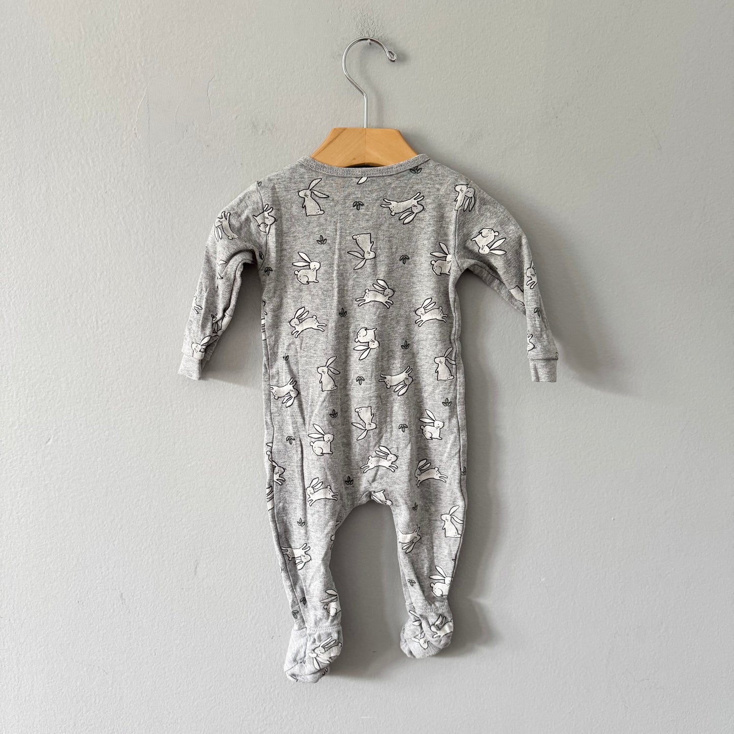 Petit lem / Grey x rabbit romper / 6M