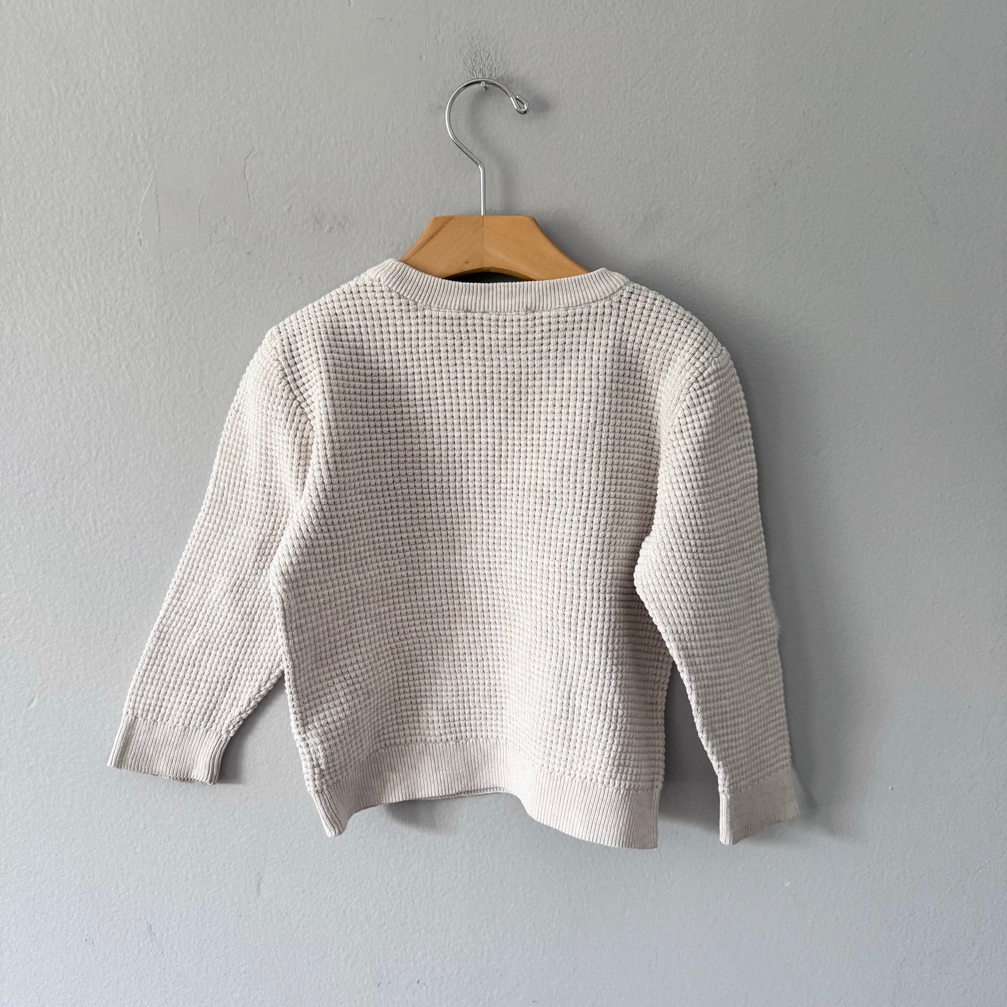 H&M / Oatmeal cotton knit pullover / 2-4Y
